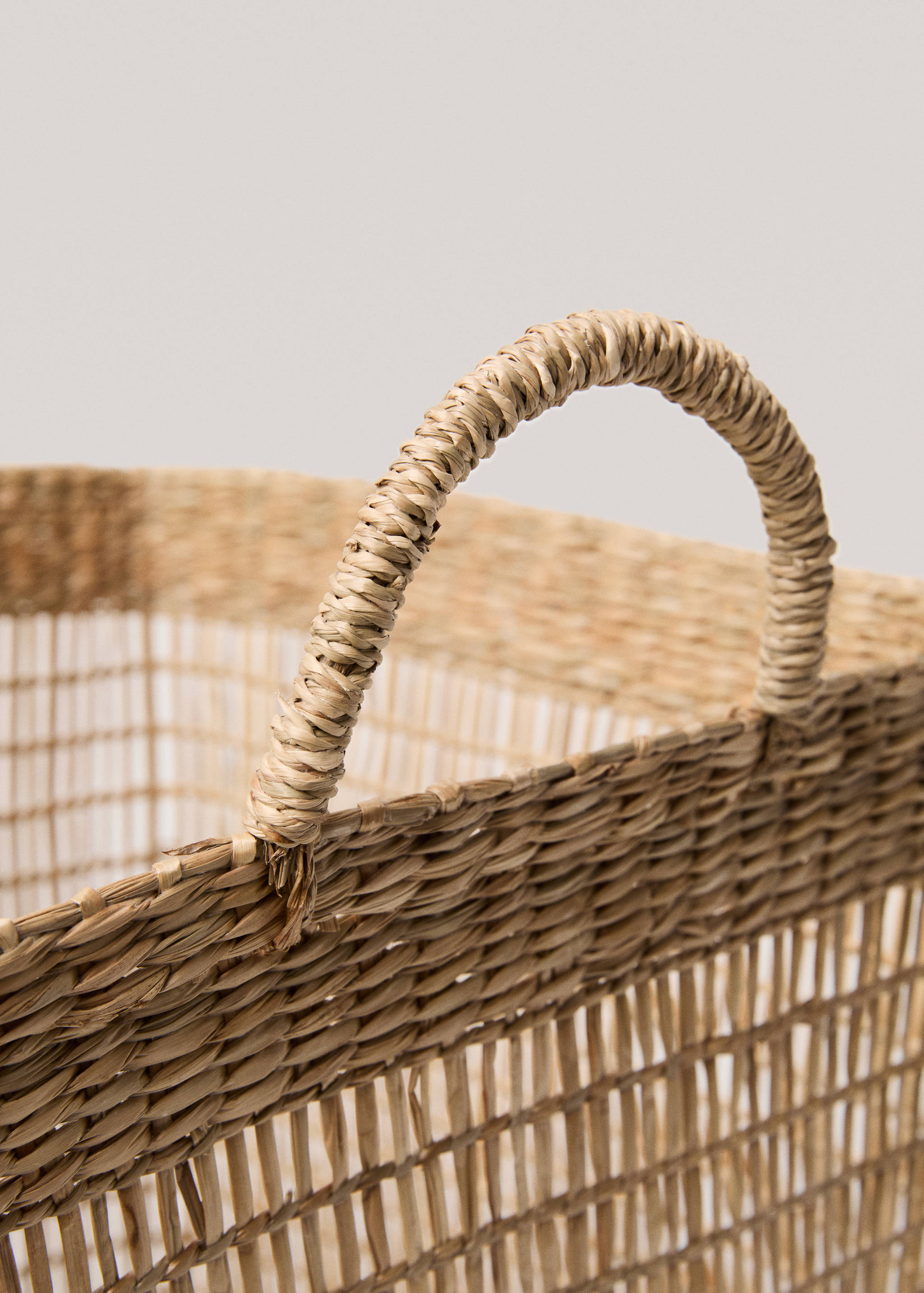 Square natural fibre basket 36x36cm - Details of the article 1