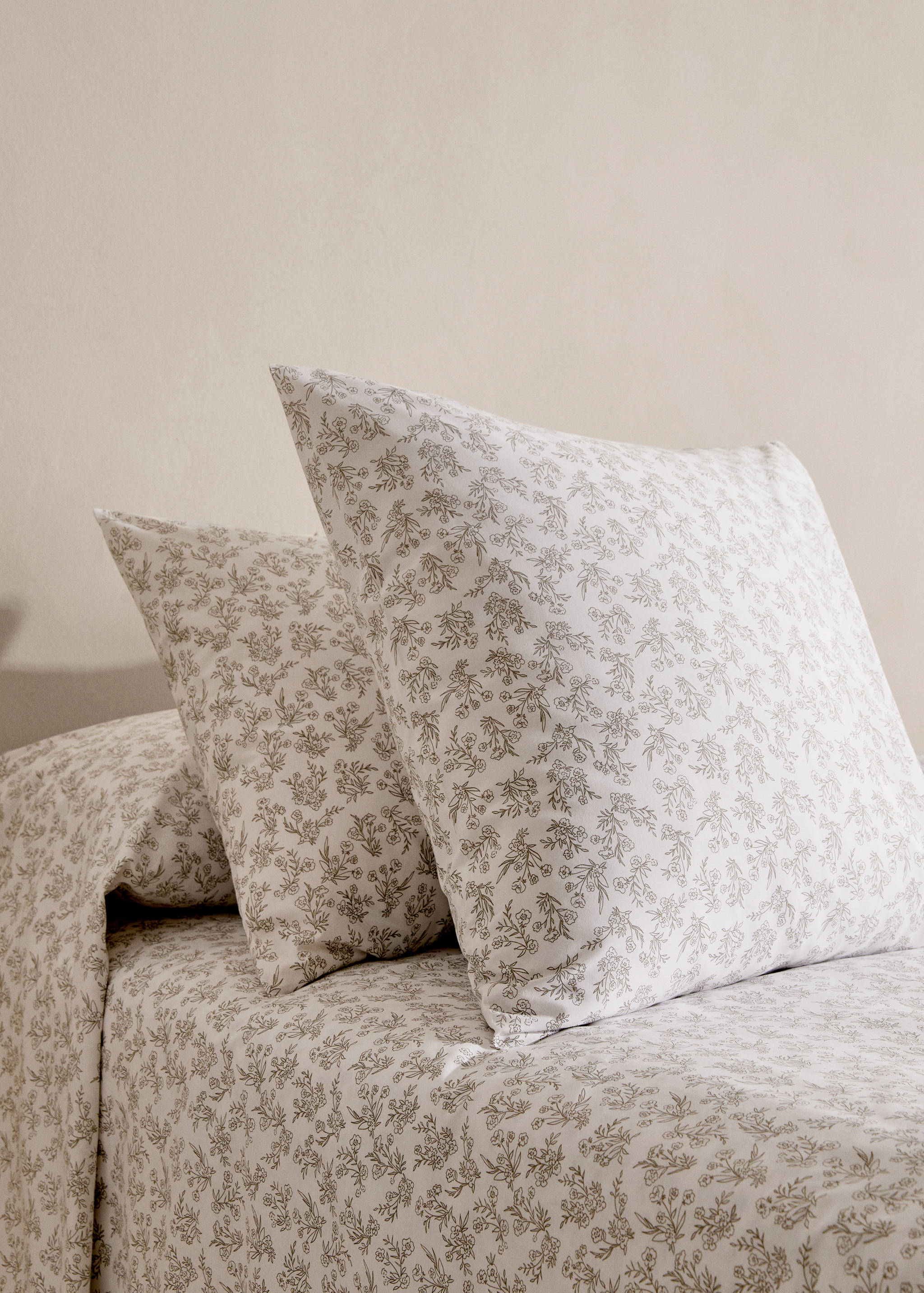 Funda almohada algodón diseño flores 50x75cm - Plano general