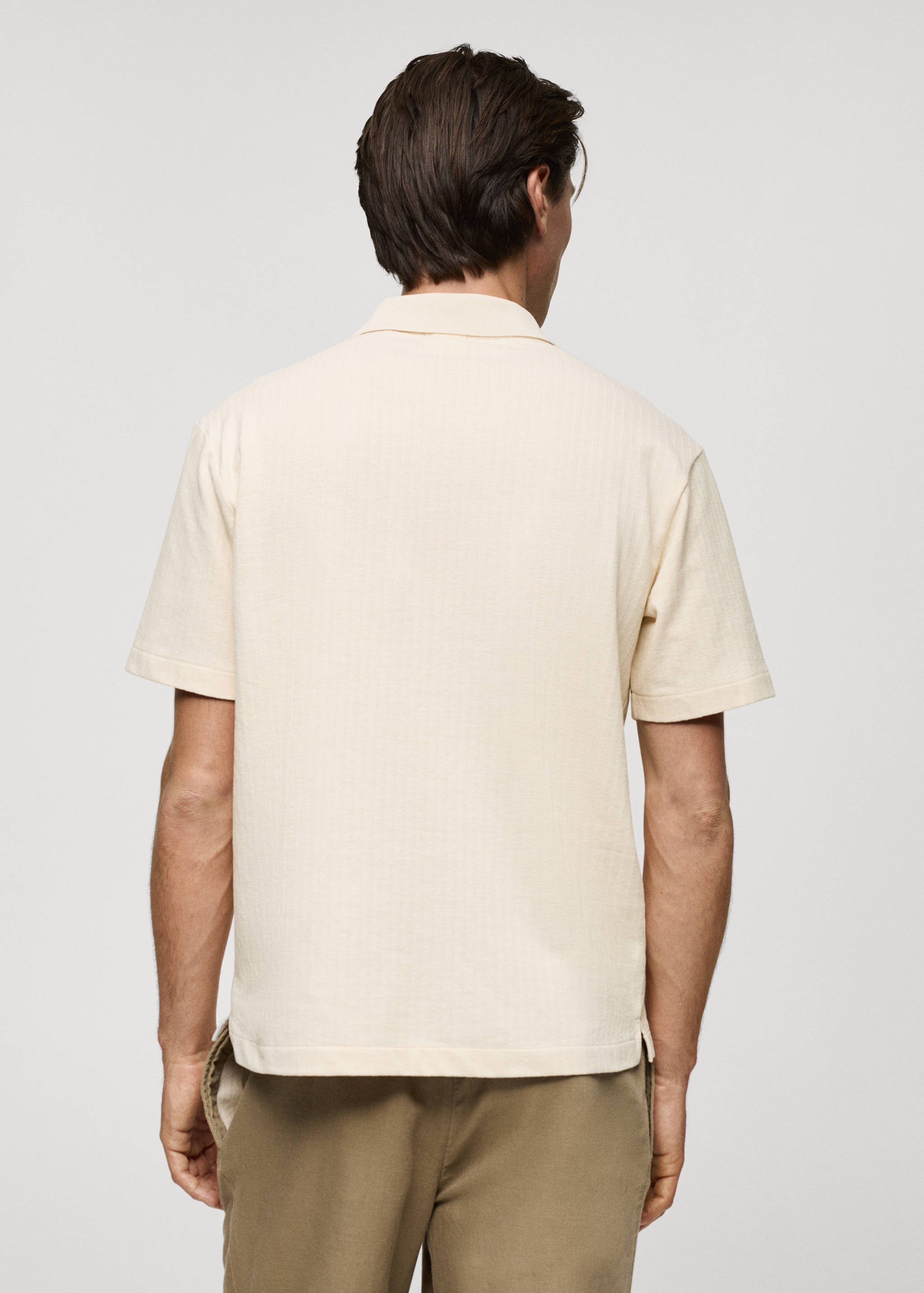 Regular-fit ribbed cotton polo shirt - Reverse of the article