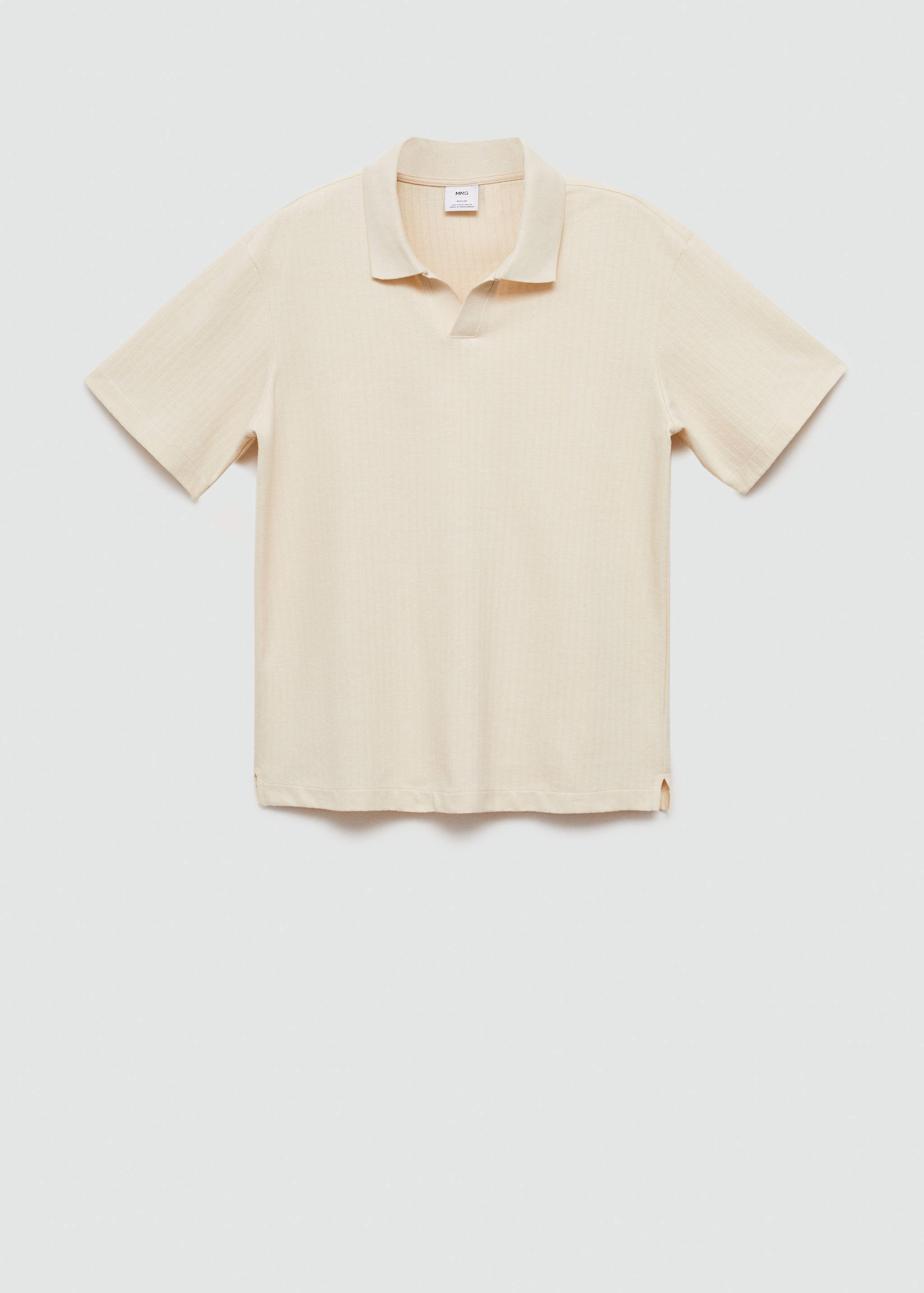 Regular-fit ribbed cotton polo shirt - Article without model
