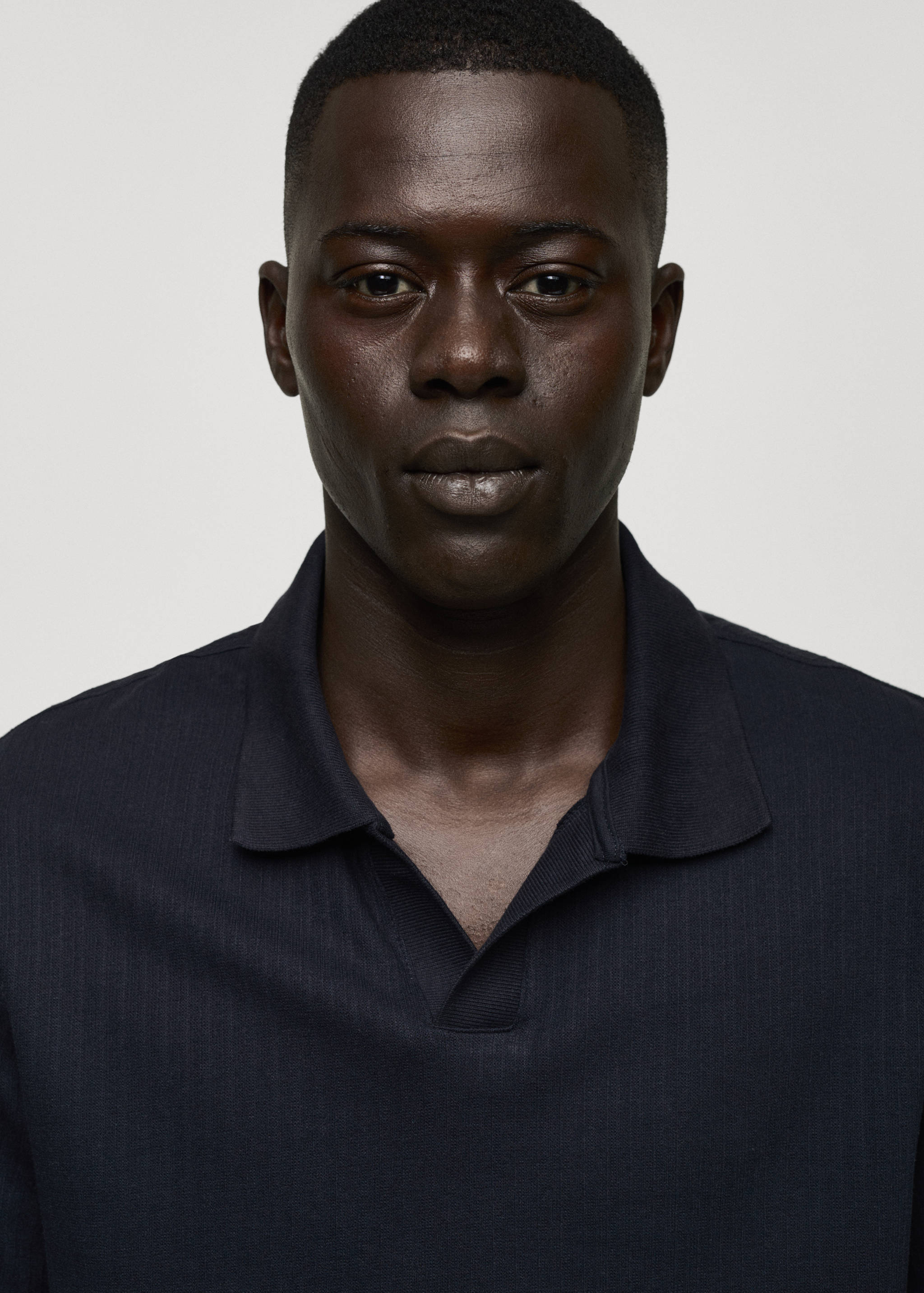 Regular-fit ribbed cotton polo shirt - Details of the article 1