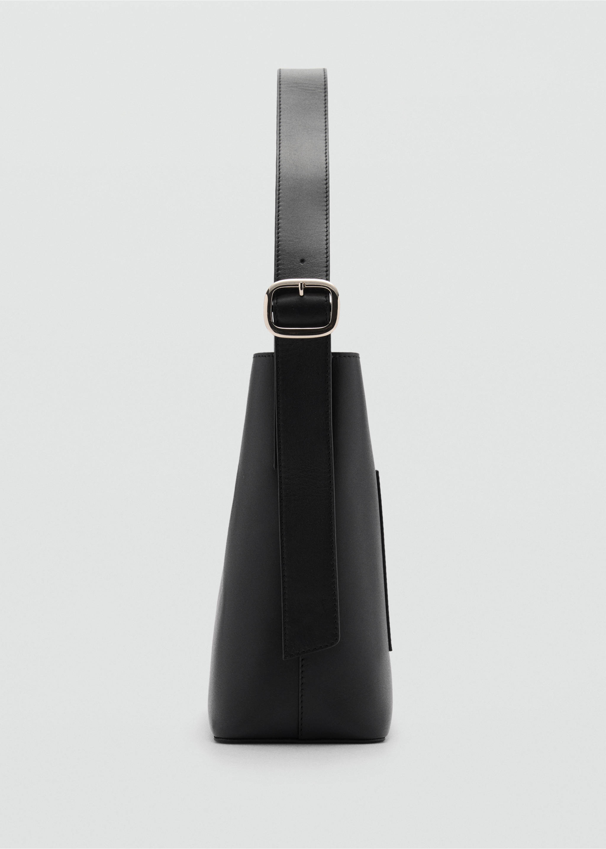 Leather shopper bag - Details of the article 1, Black. Ref: 77030613-00.