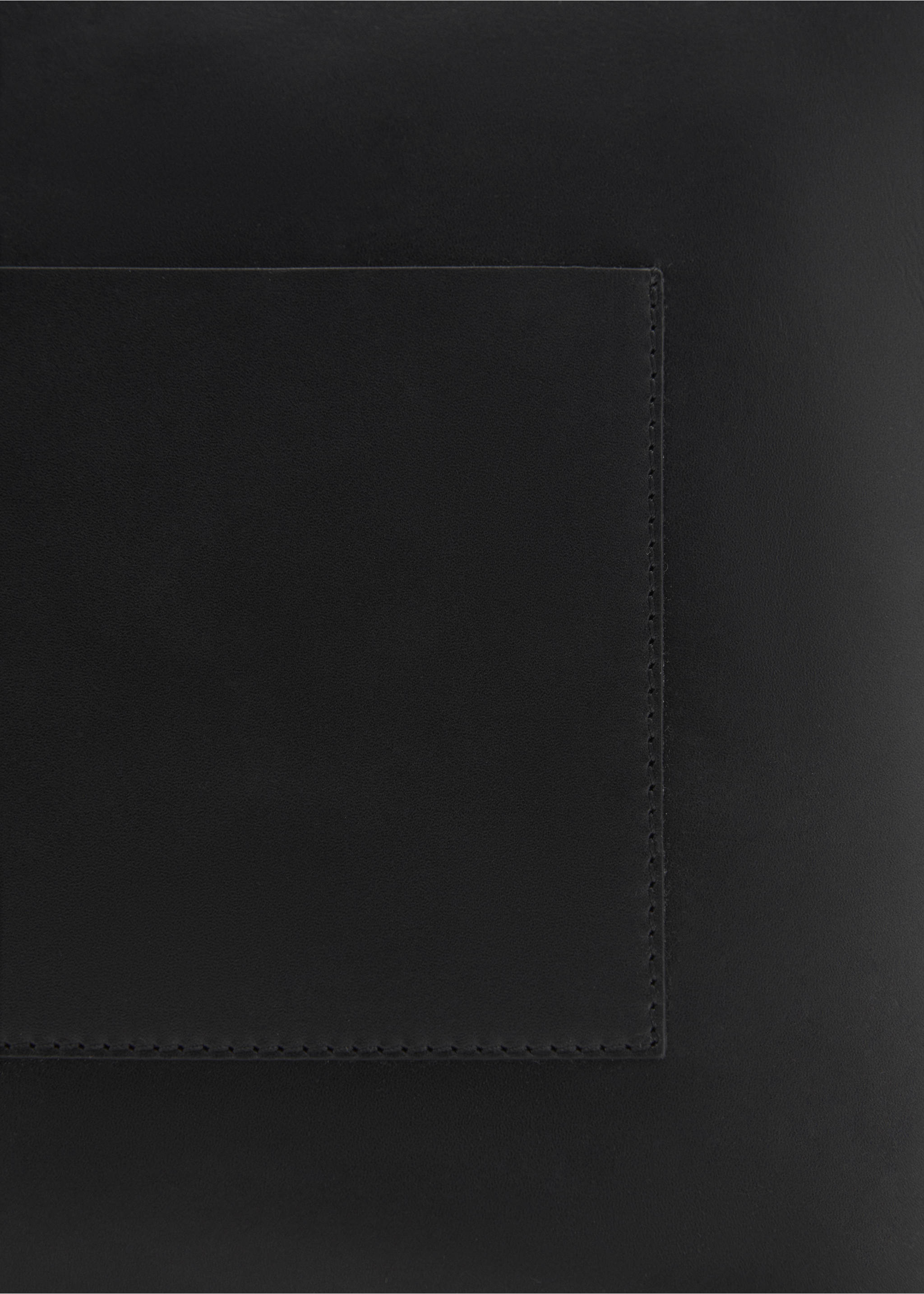 Leather shopper bag - Details of the article 4, Black. Ref: 77030613-00.