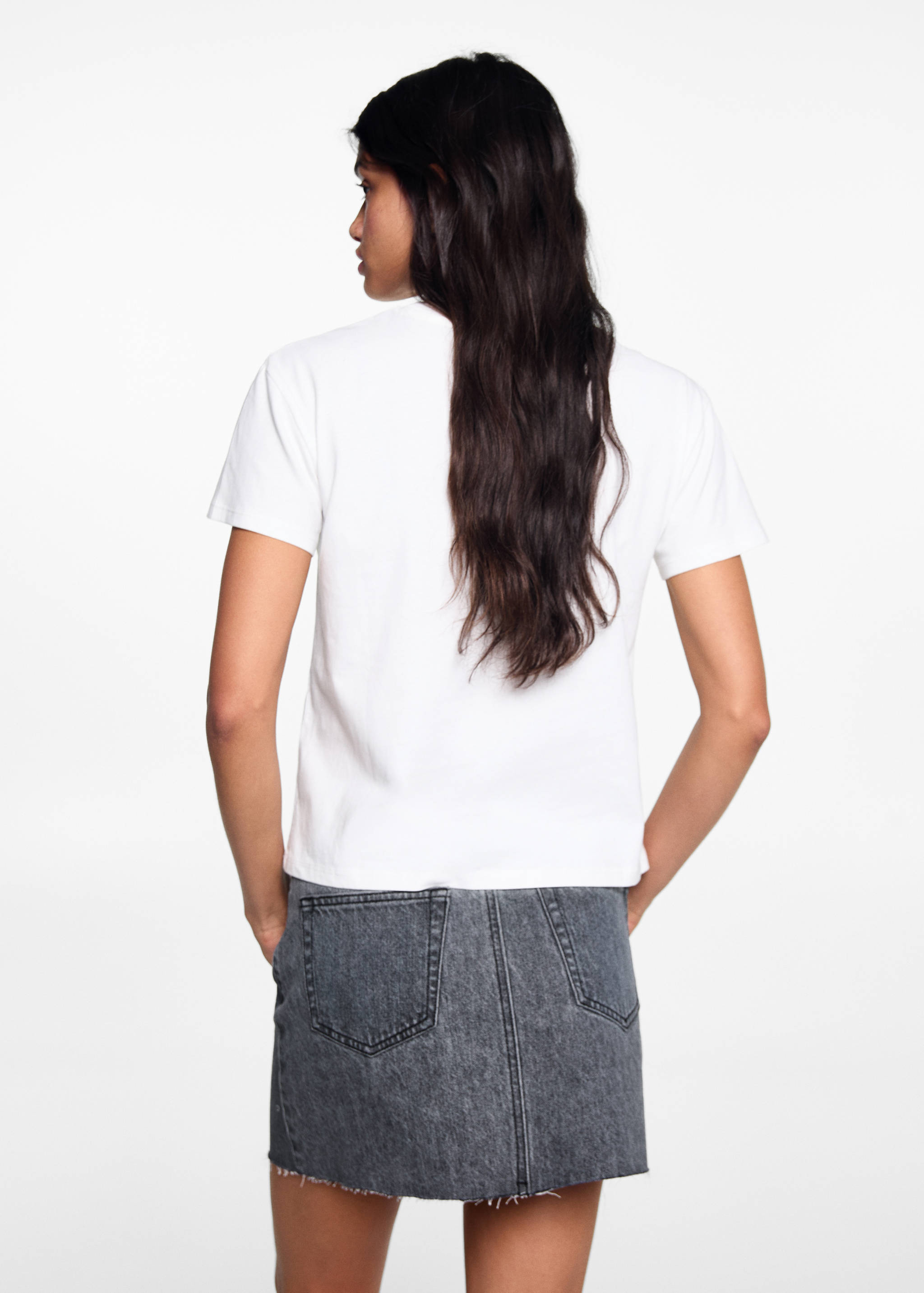 Printed cotton-blend T-shirt - Reverse of the article