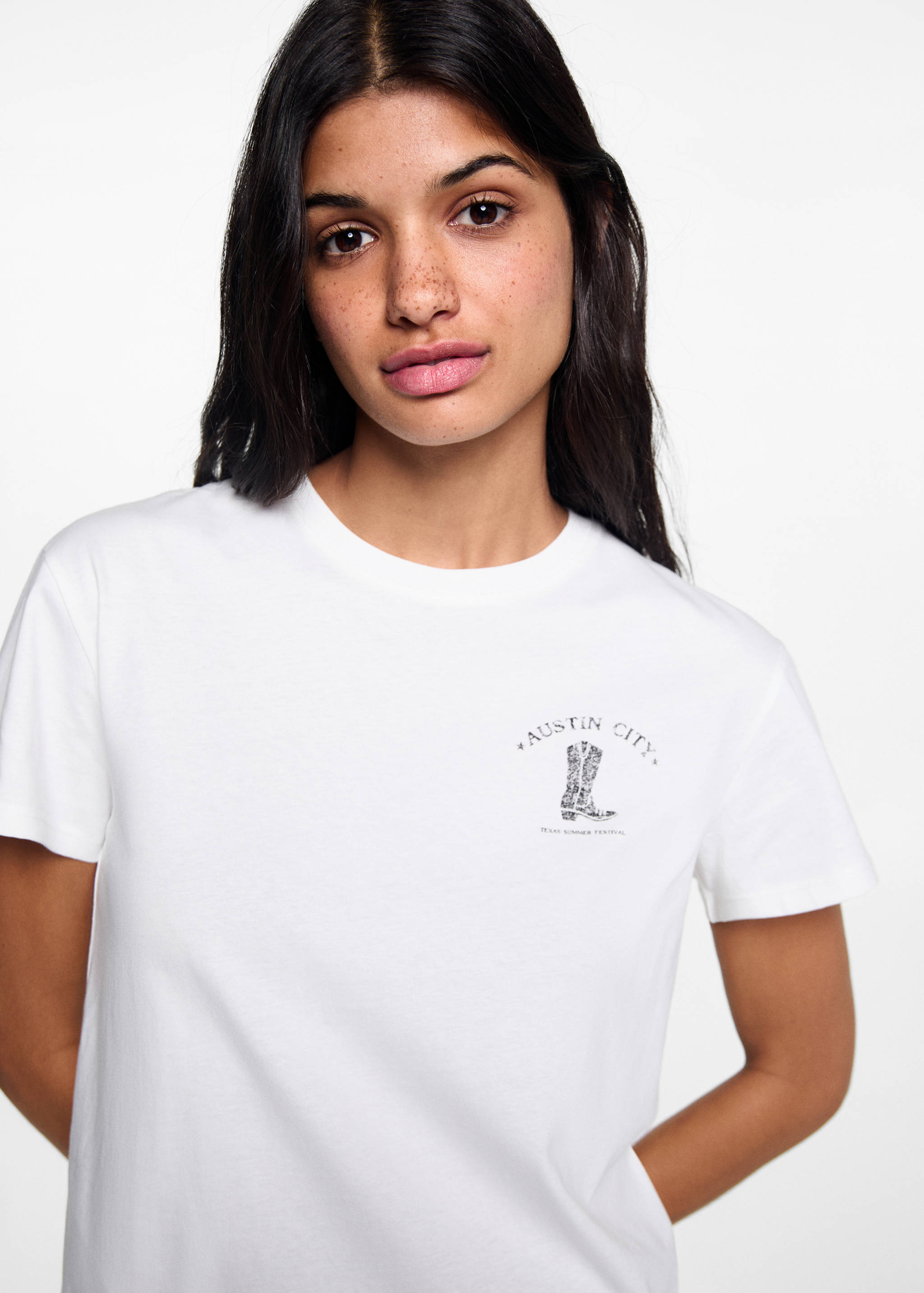 Printed cotton-blend T-shirt - Details of the article 1