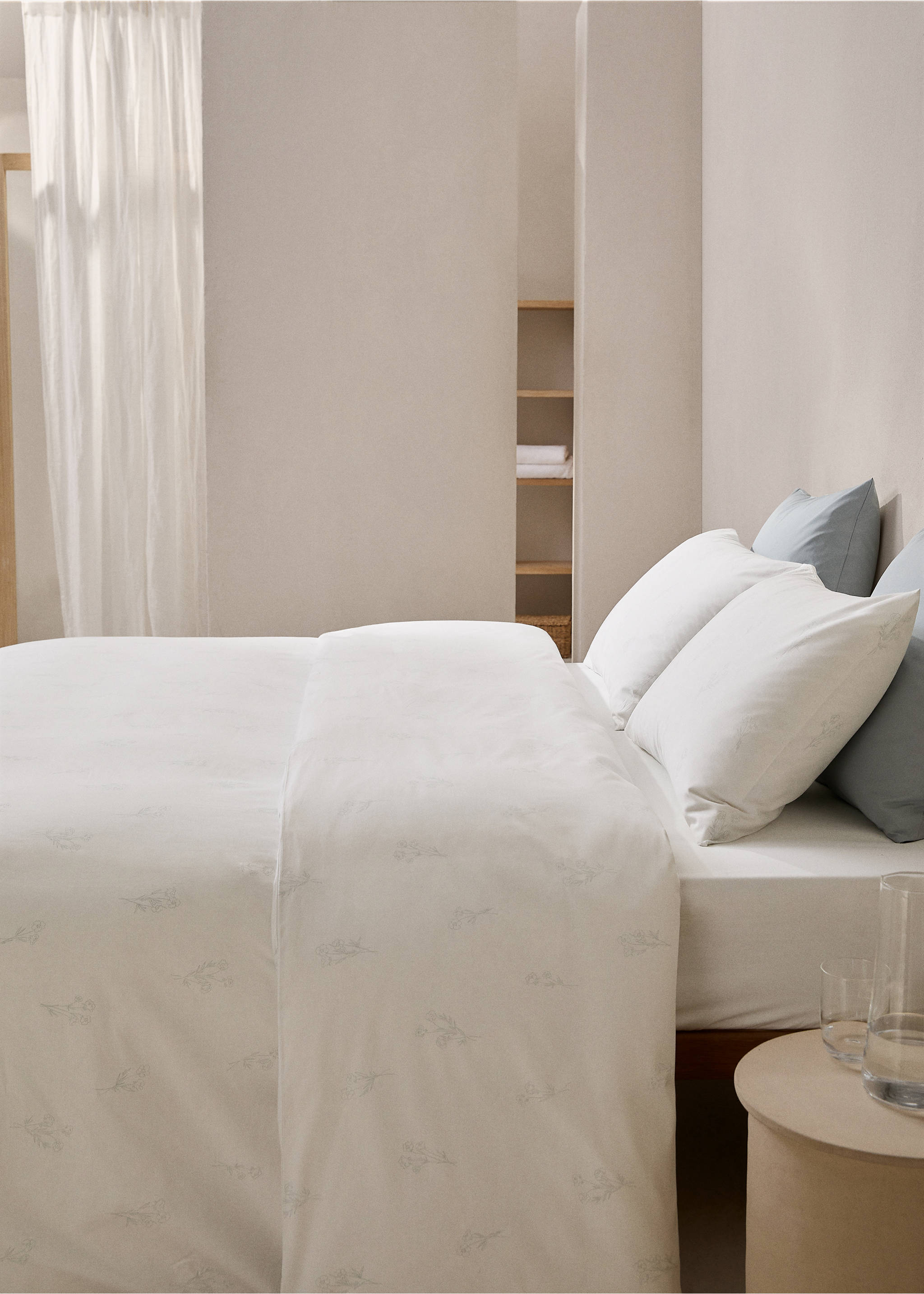 Floral duvet cover for king bed - General plane, Aqua Green. Ref: 77030619-00.