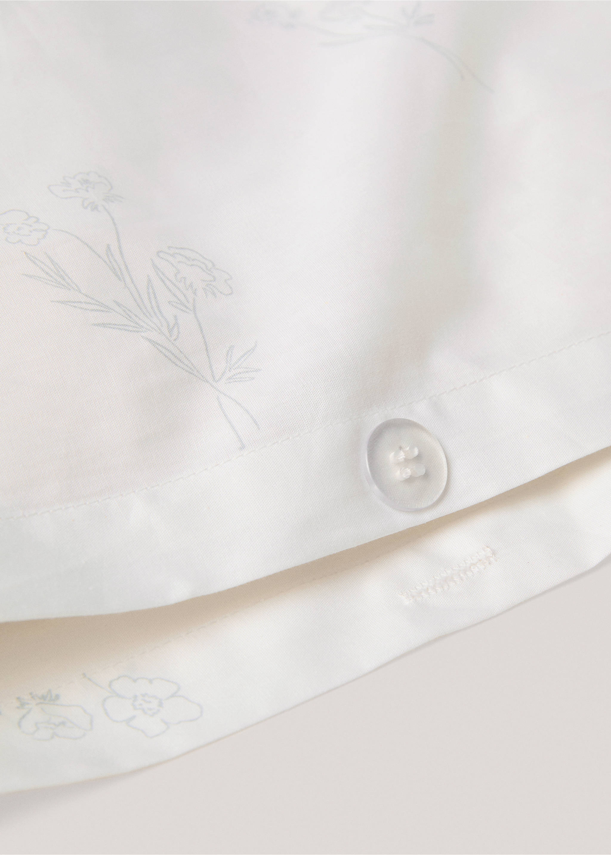Floral duvet cover for king bed - Details of the article 2, Aqua Green. Ref: 77030619-00.