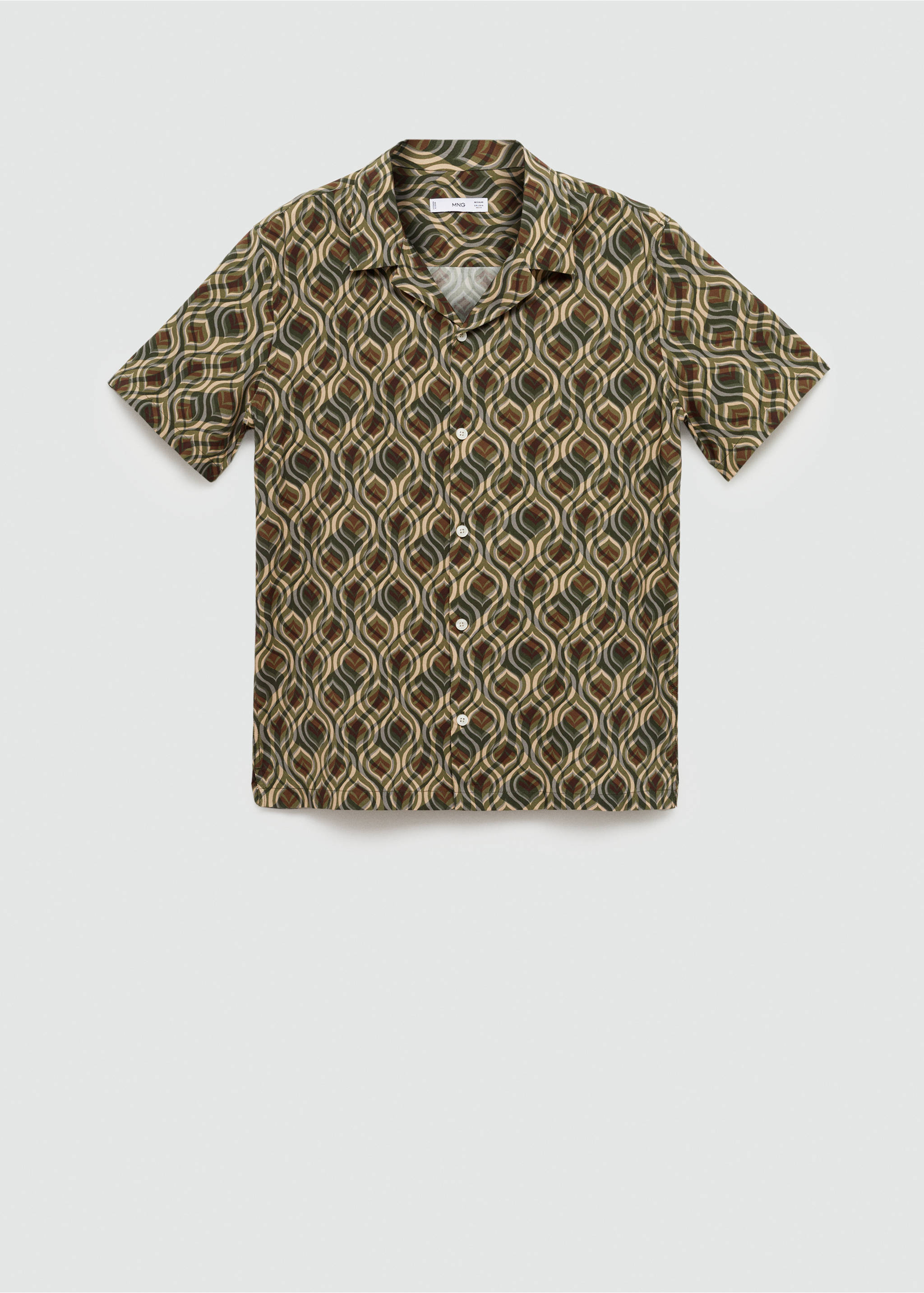 Chemise regular-fit fluide imprimée - Article sans modèle, Kaki. Ref: 77030623-00.