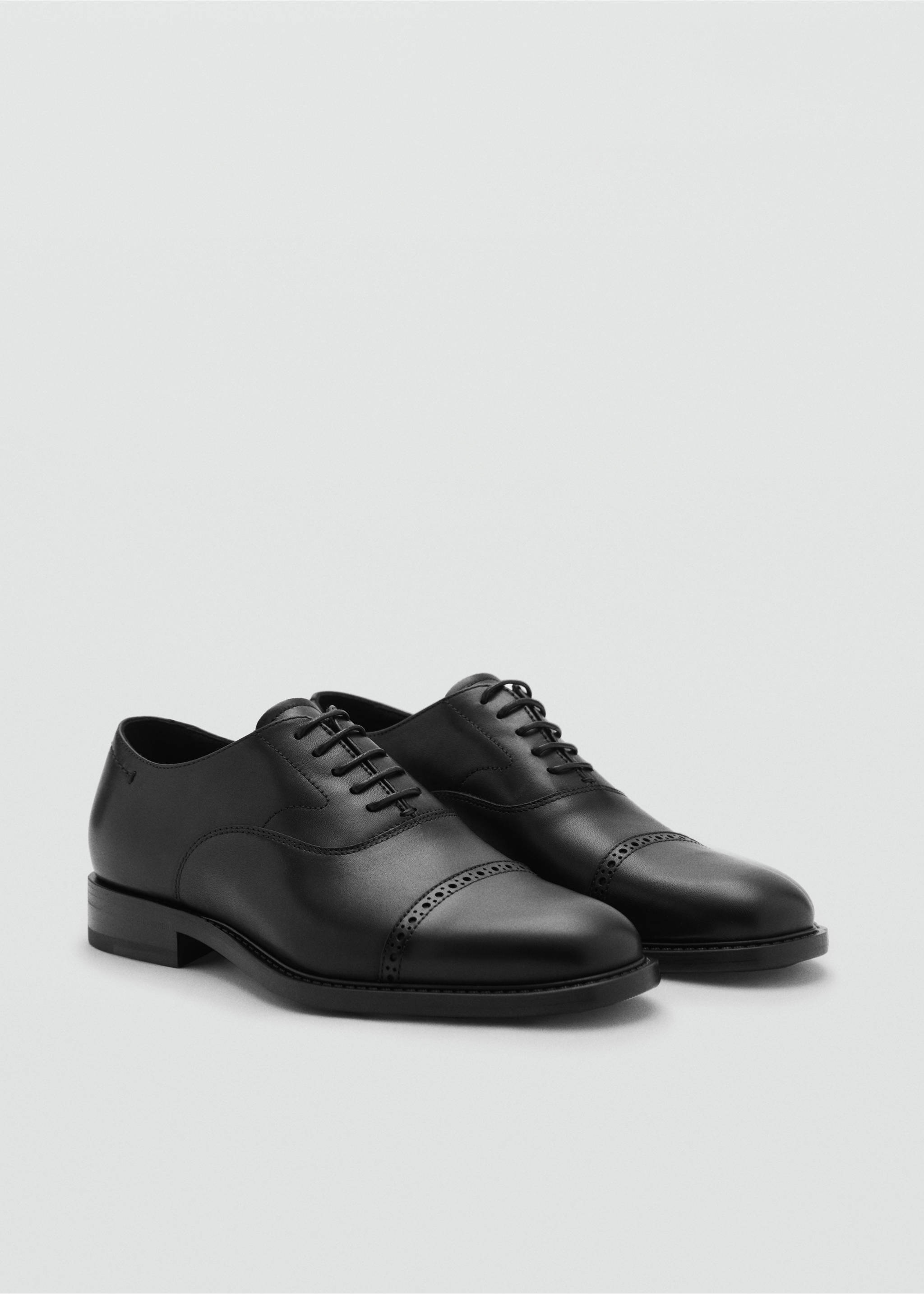Leather suit shoes - Medium plane, Black. Ref: 77030625-00.