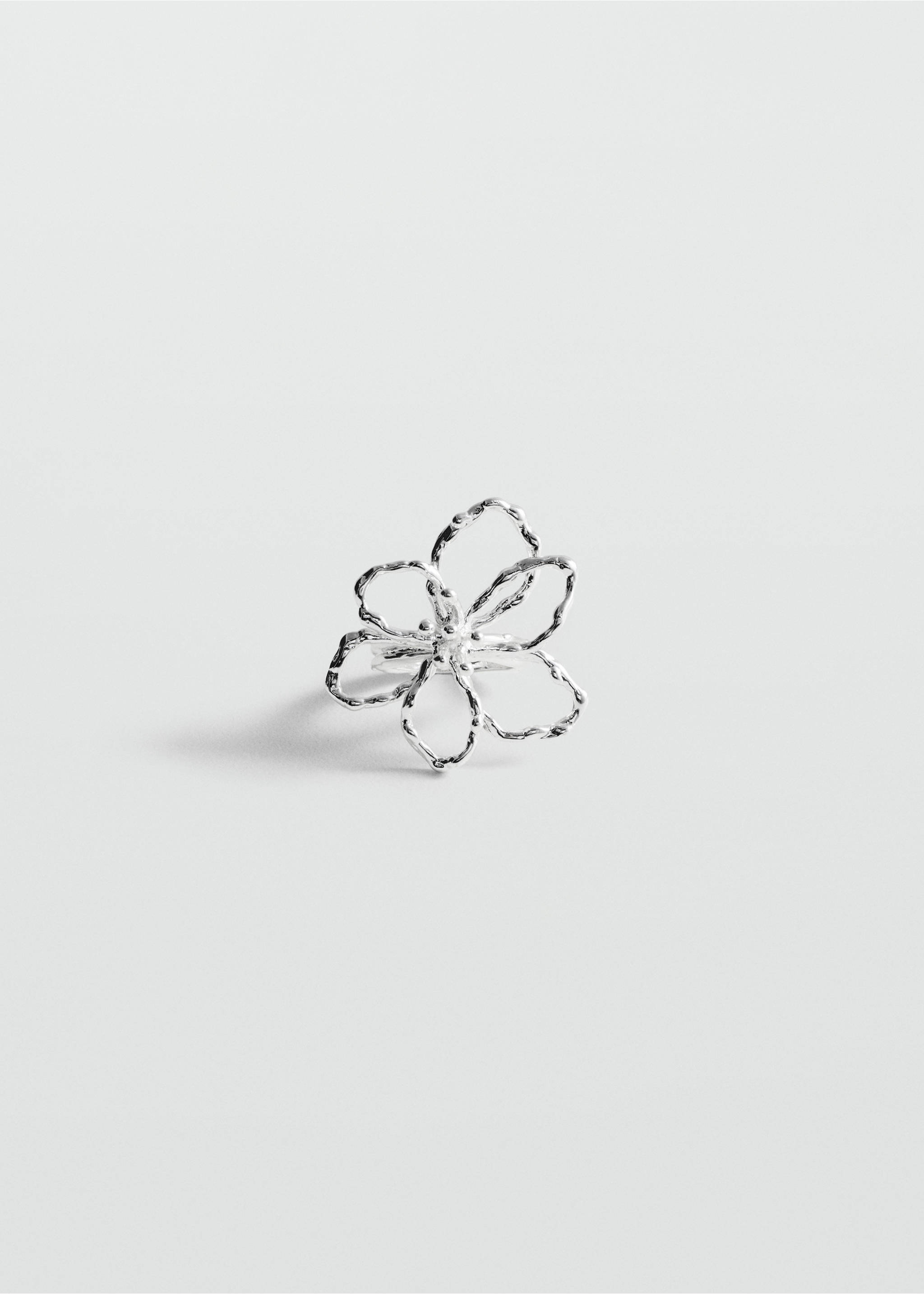 Ring blomma relief - Artikel utan modell, Silverfärgad. Ref: 77030637-00.