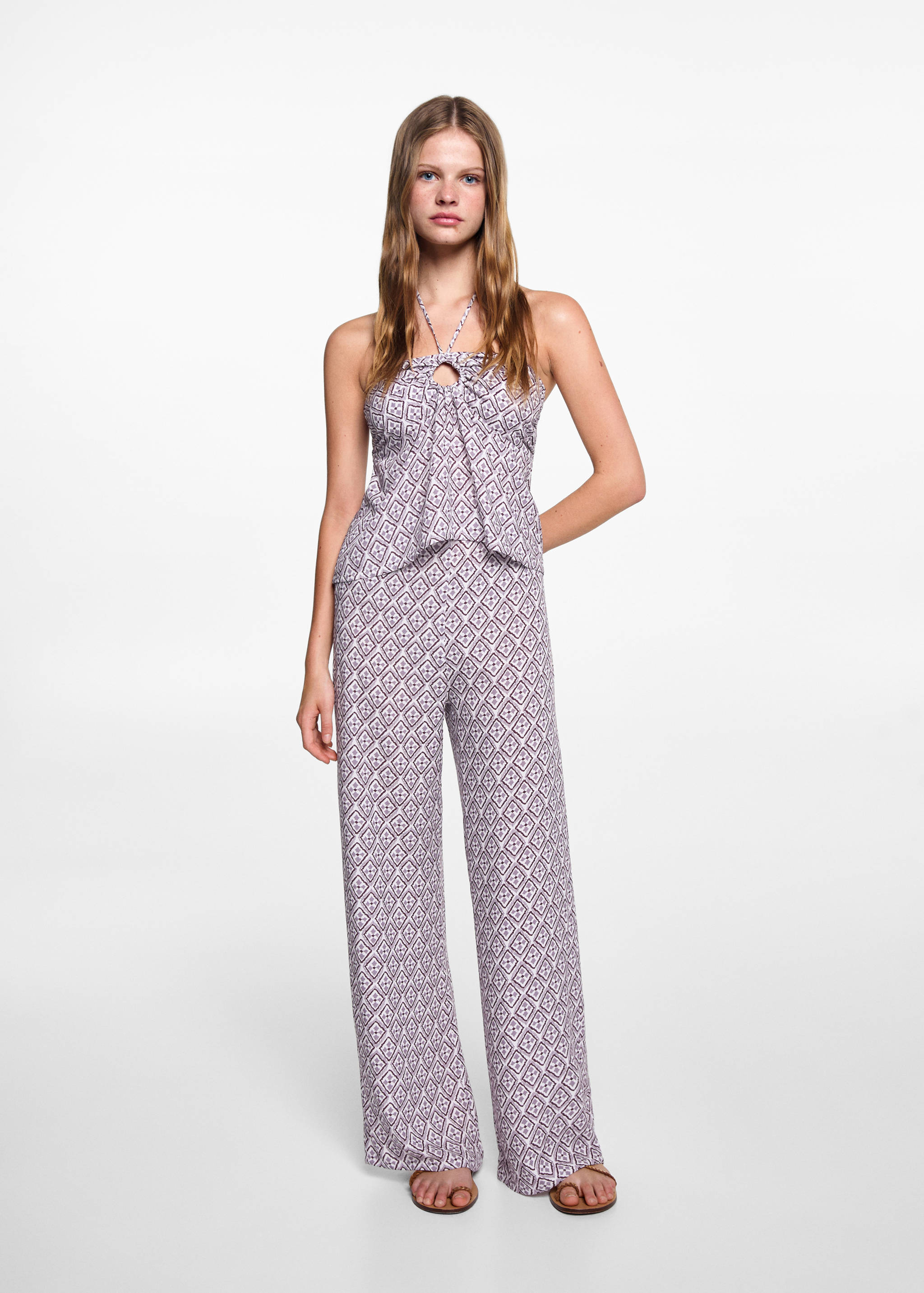 Pantalón estampado fluido - Plano general