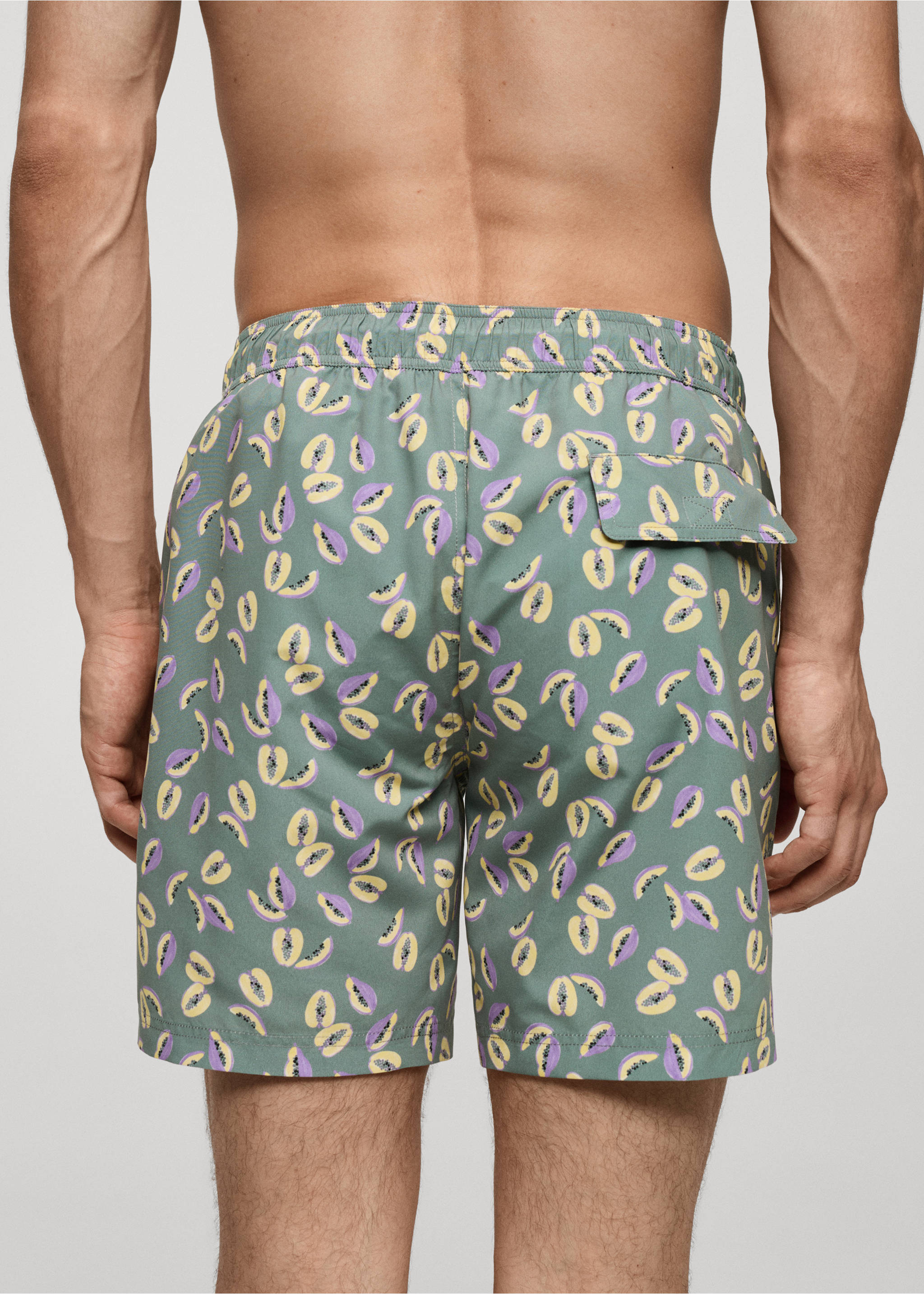 Banyador estampat papaia - Detall de l'article 6, Caqui. Ref: 77030641-00.