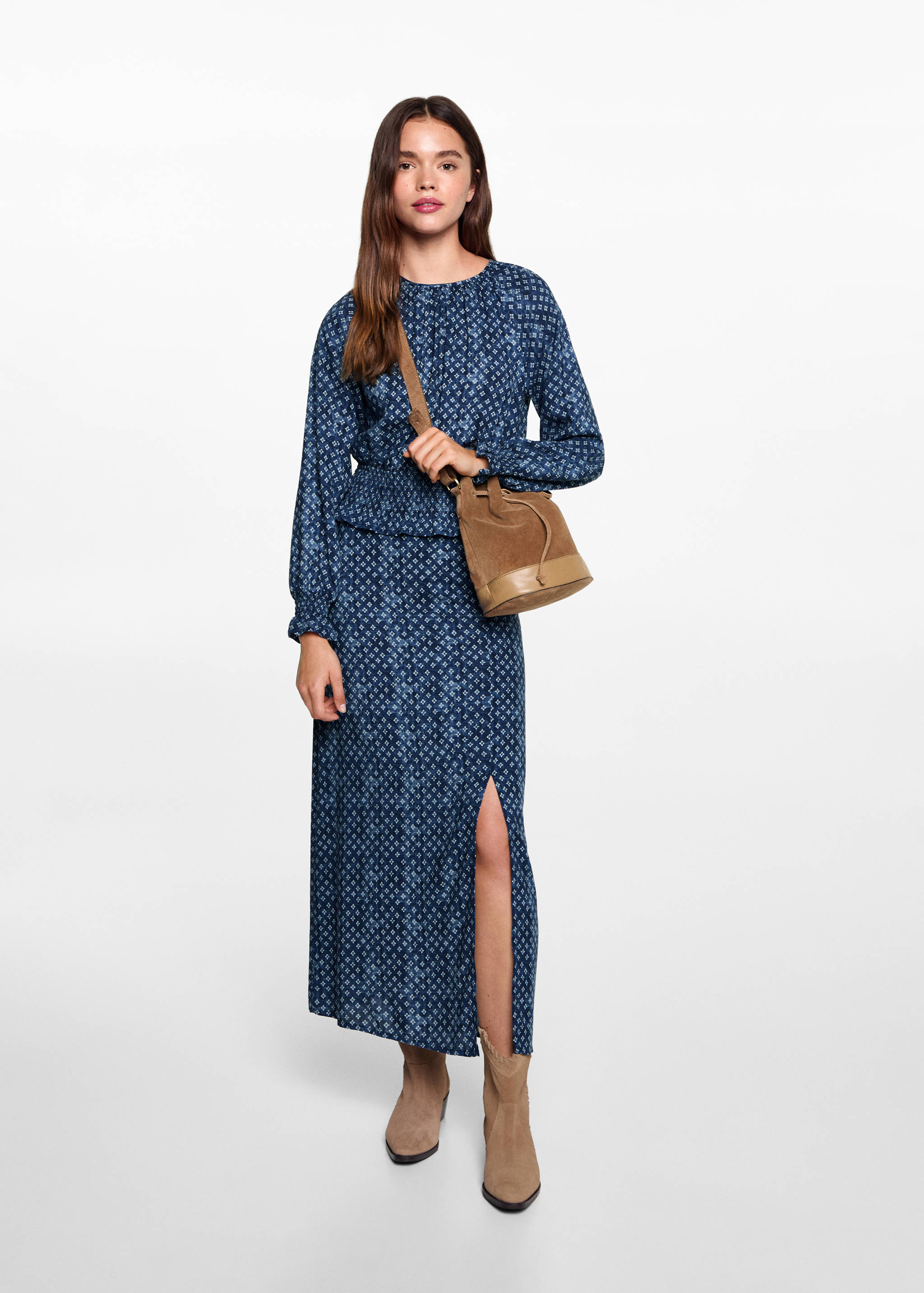 Printed midi skirt - General plane