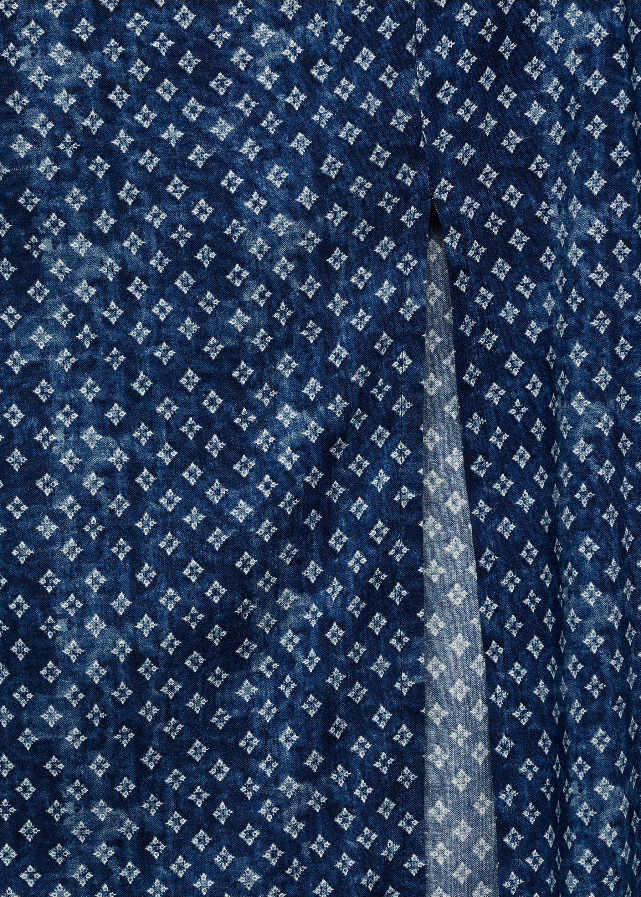 Printed midi skirt - Details of the article 8, Dark Navy. Ref: 77030644-00.