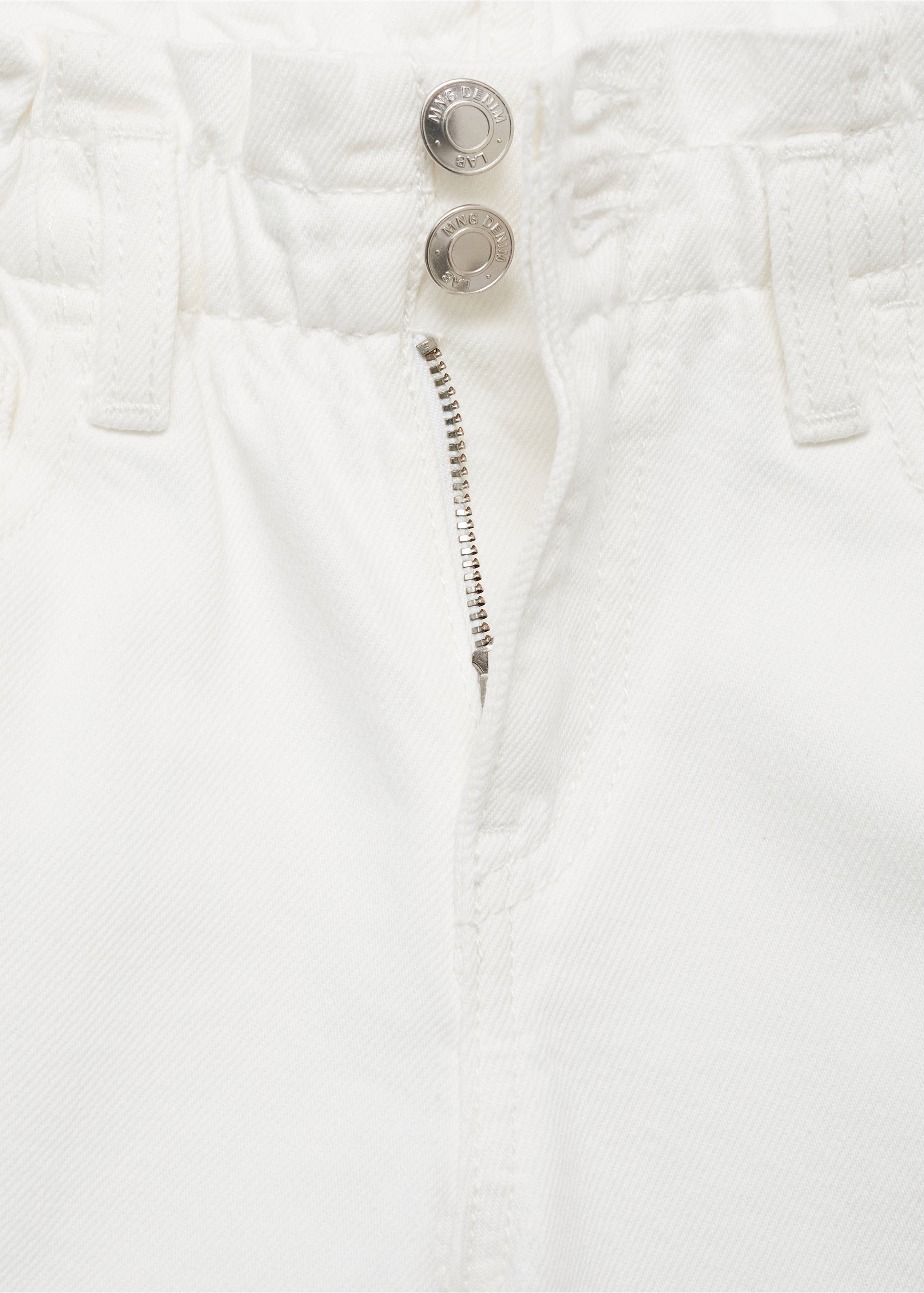 Paperbag jeans - Details of the article 8, White. Ref: 77031008-00.