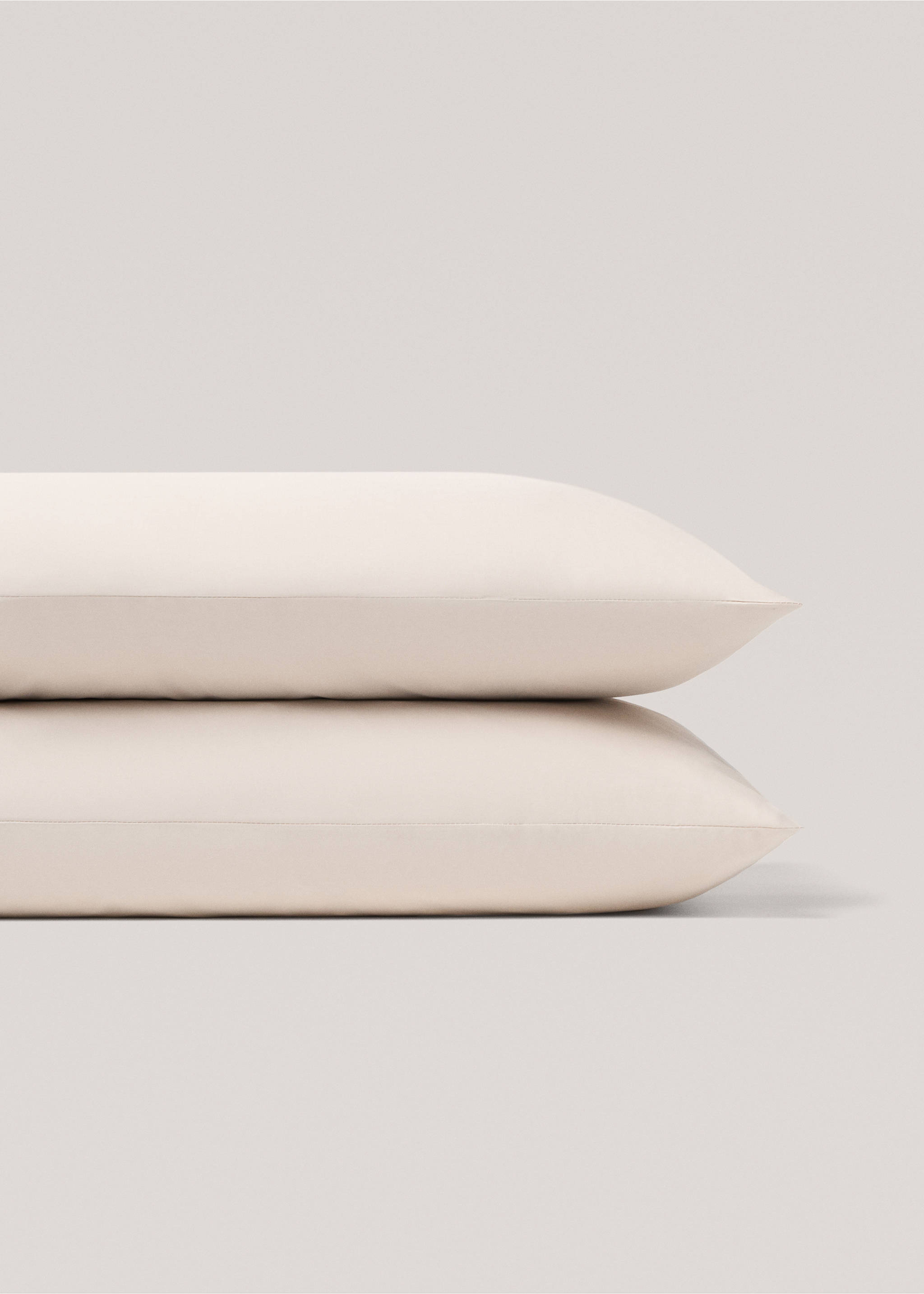 180 thread count cotton pillowcase 50x75cm - Details of the article 5, Beige. Ref: 77031018-00.