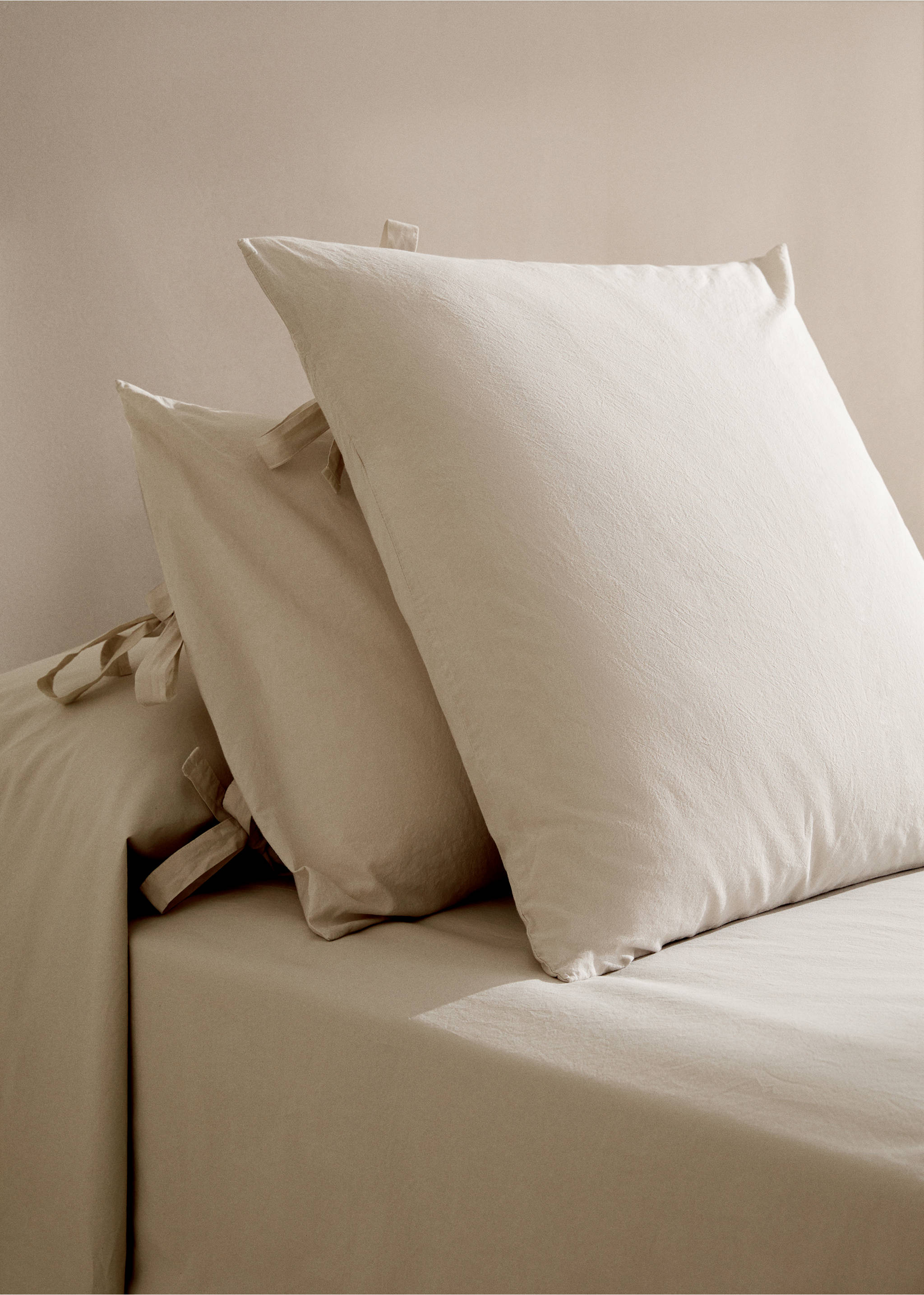 Wash cotton pillowcase 50X75cm - General plane, Sand. Ref: 77031028-00.