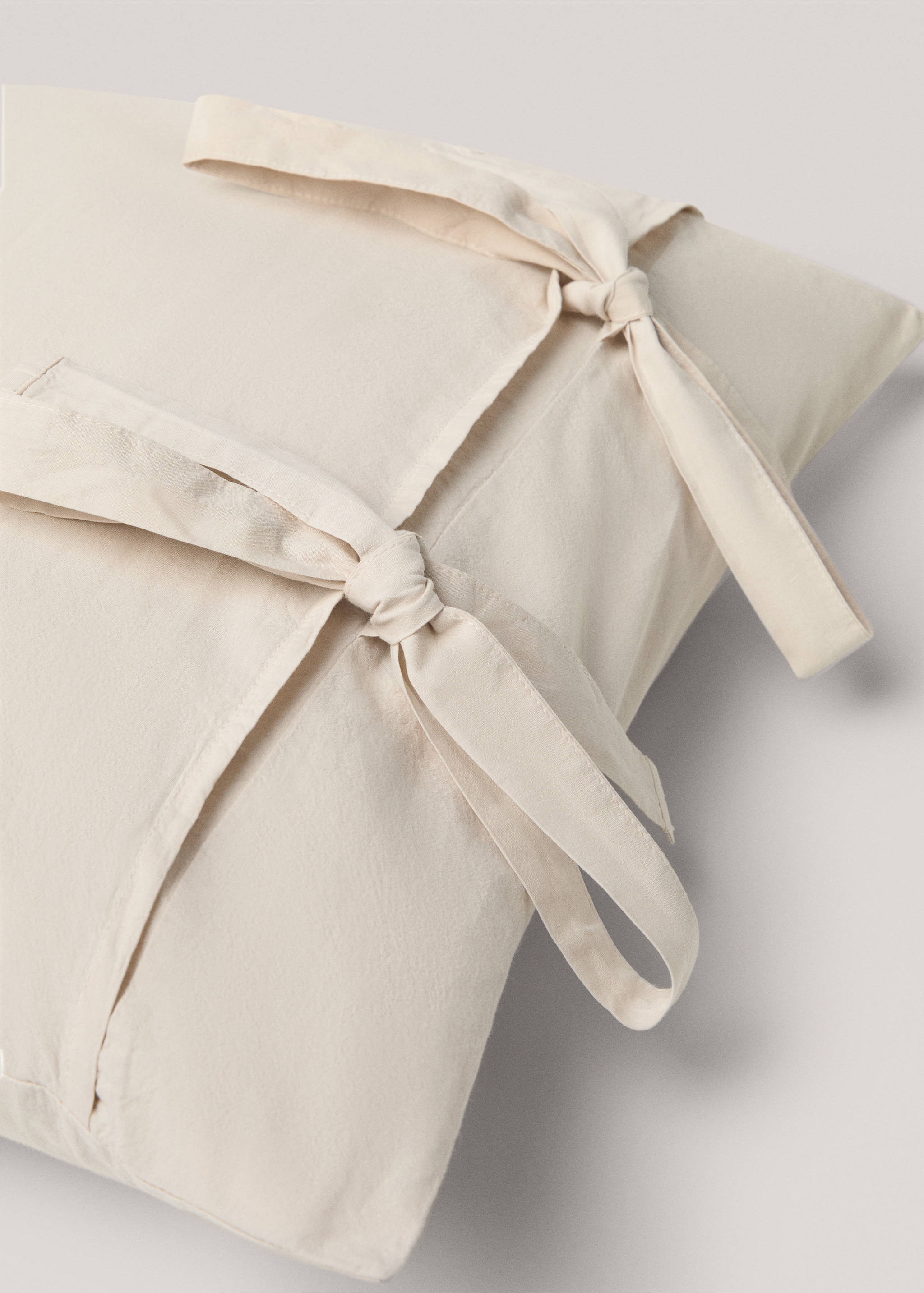 Wash cotton pillowcase 50X75cm - Details of the article 2, Sand. Ref: 77031028-00.