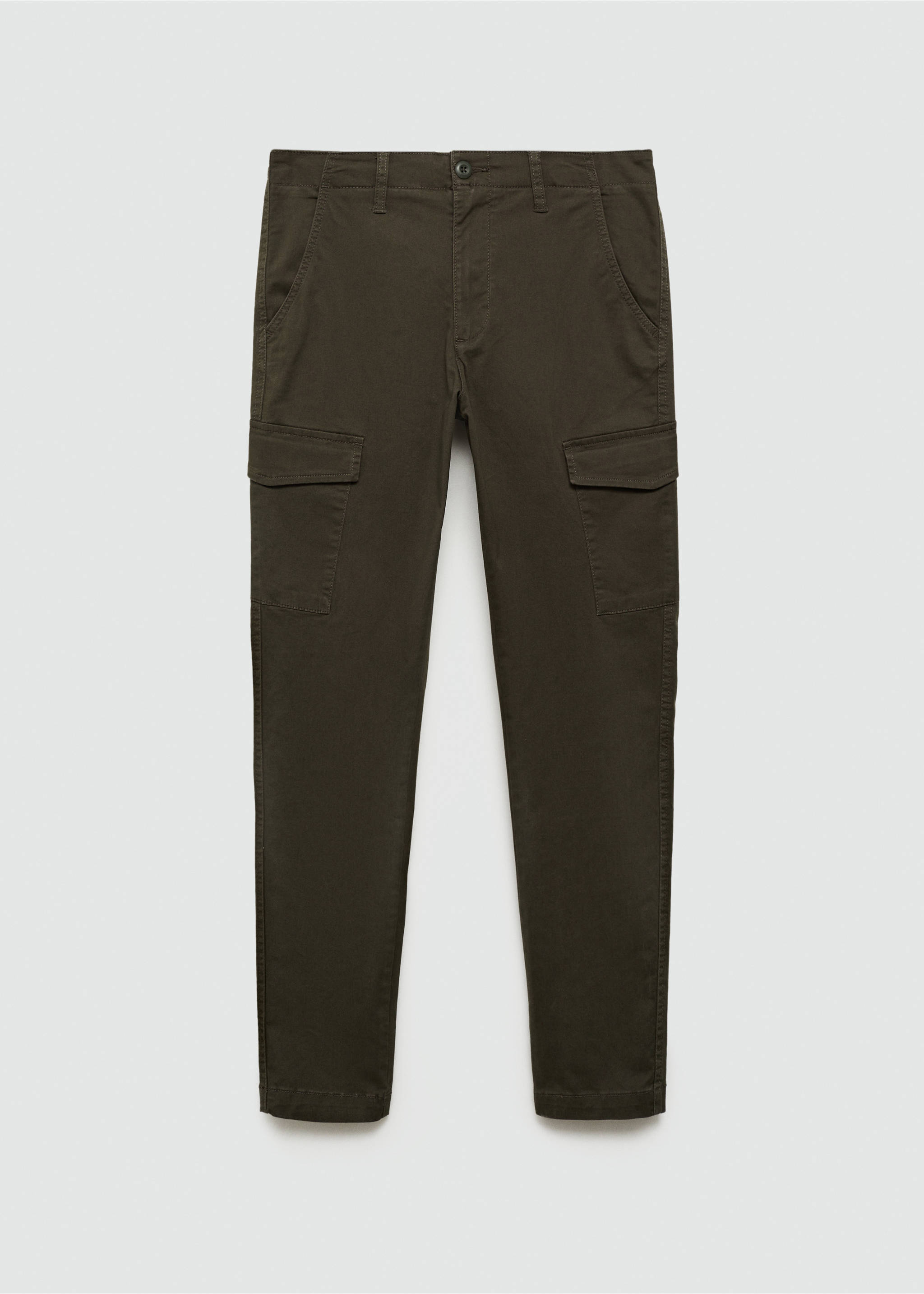 Cotton cargo trousers - Article without model, Medium Green. Ref: 77031509-00.