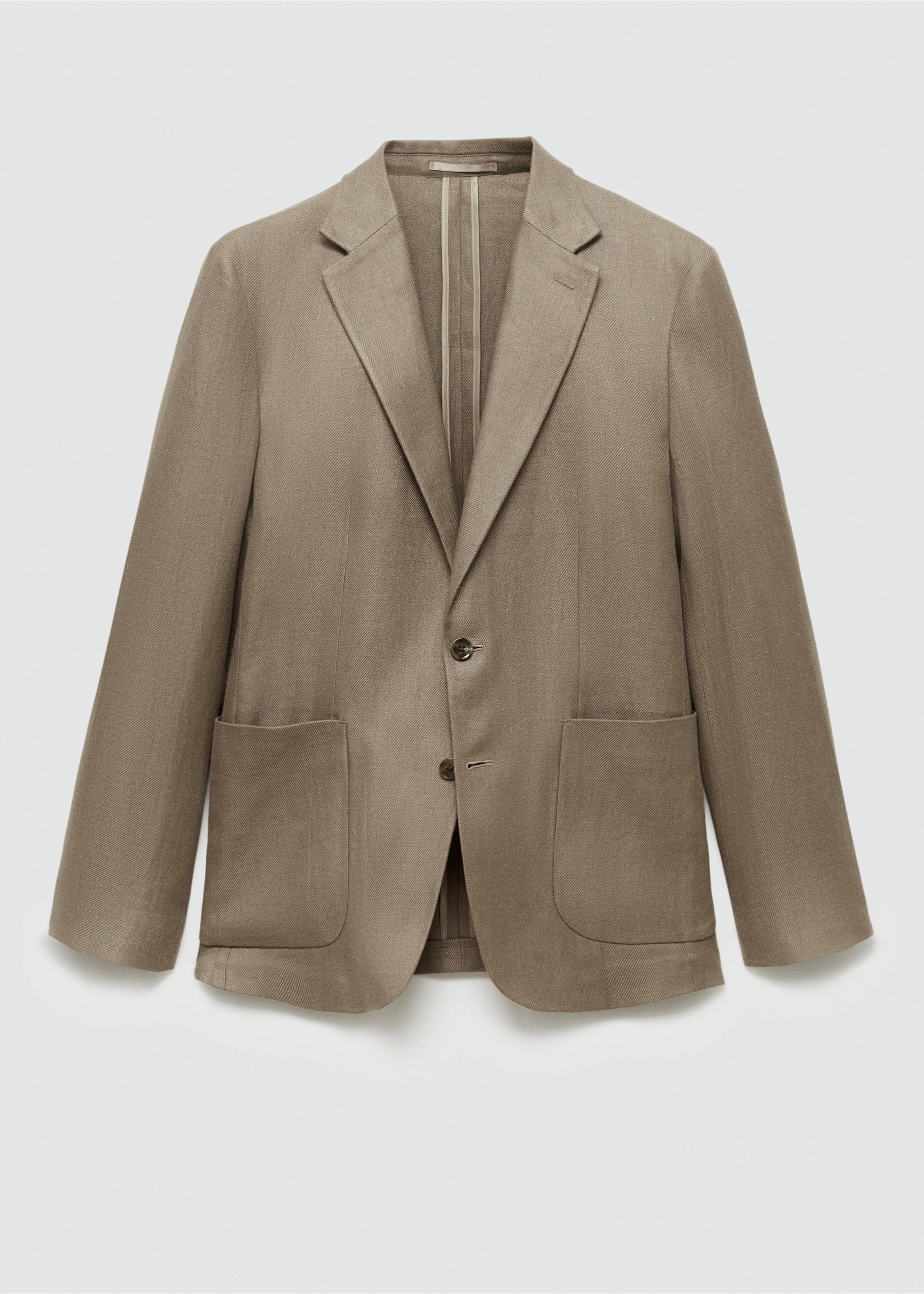 Americana slim fit 100% lino - Artículo sin modelo, Khaki. Ref: 77032536-00.