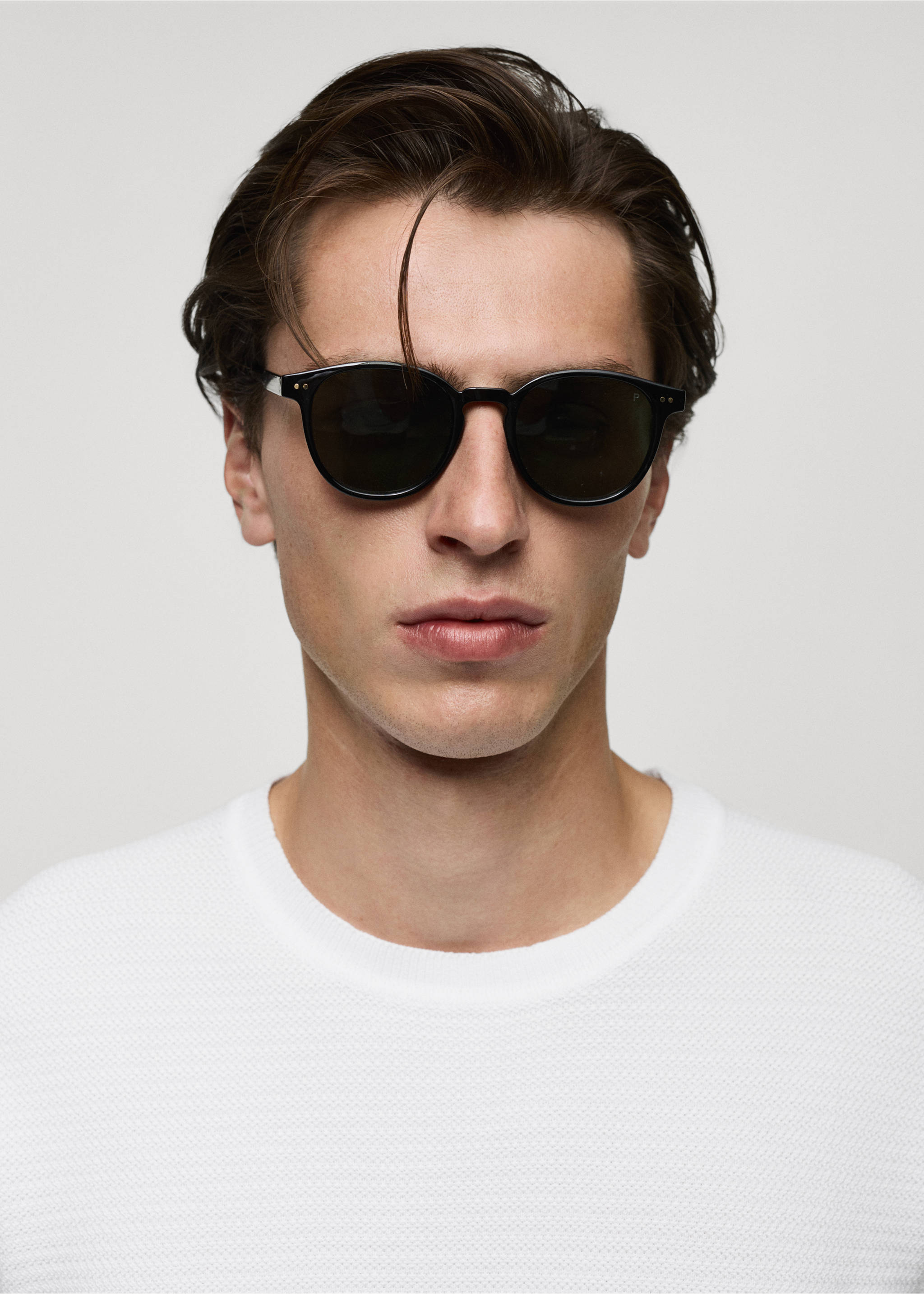 Koszulka z dzianiny z tencelu z warkoczami - Szczegóły artykułu 1, Biały. Ref: 77032538-00.