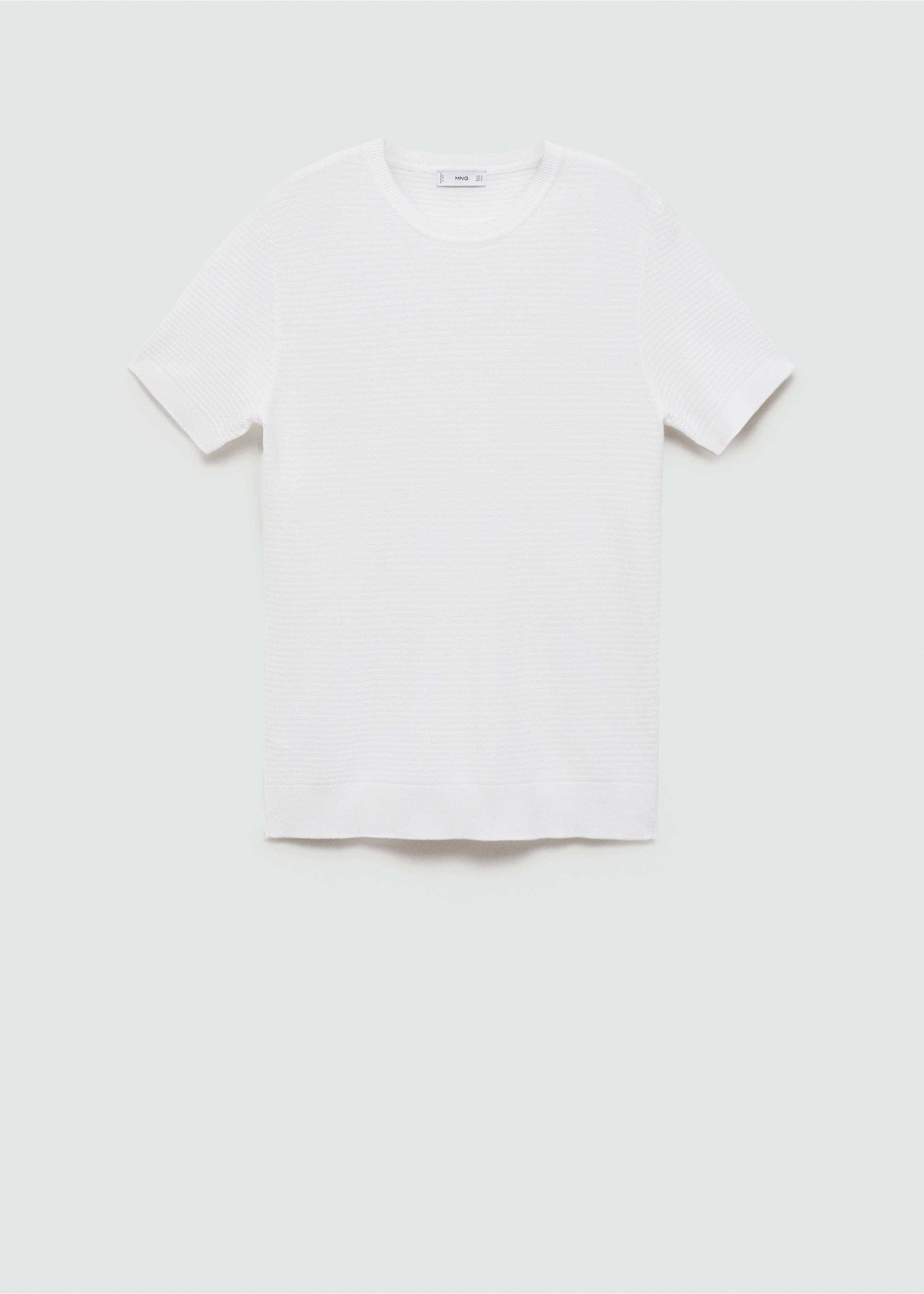 Koszulka z dzianiny z tencelu z warkoczami - Artykuł bez modela/modelki, Biały. Ref: 77032538-00.