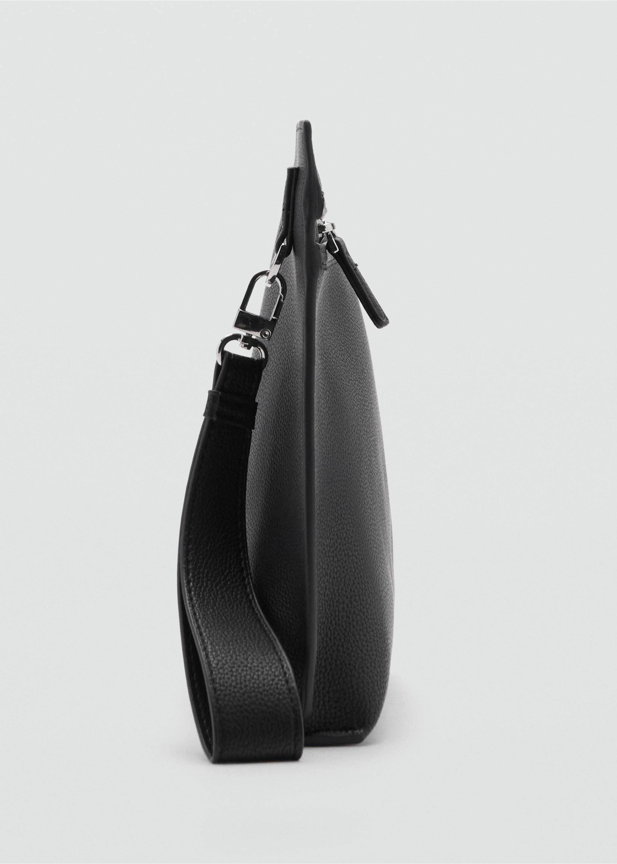 Handtasche mit Leder-Effekt - Mittlere Ansicht, Schwarz. Ref: 77032544-00.