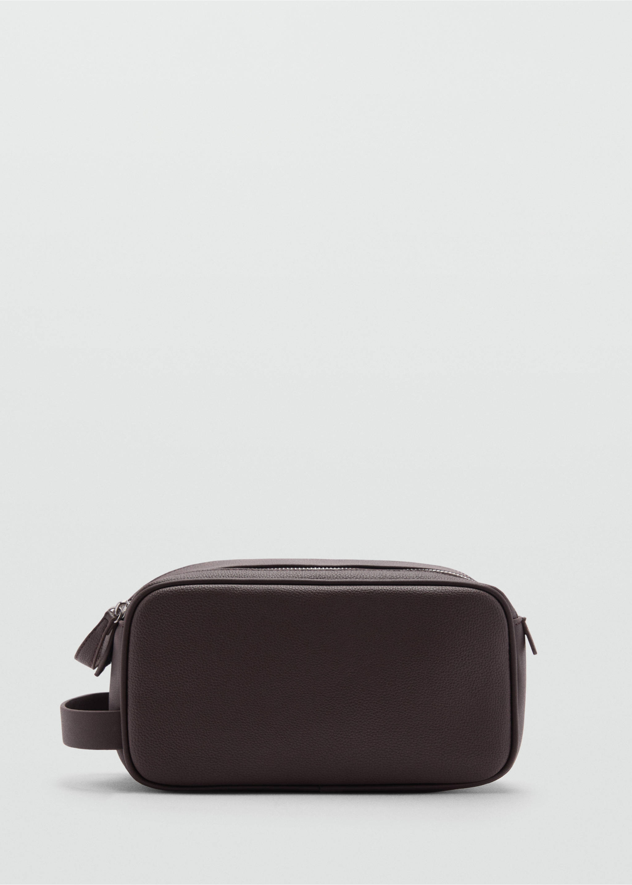 Kosmetiktasche mit Reißverschluss in genarbter Optik - Artikel ohne Model, Braun. Ref: 77032545-00.