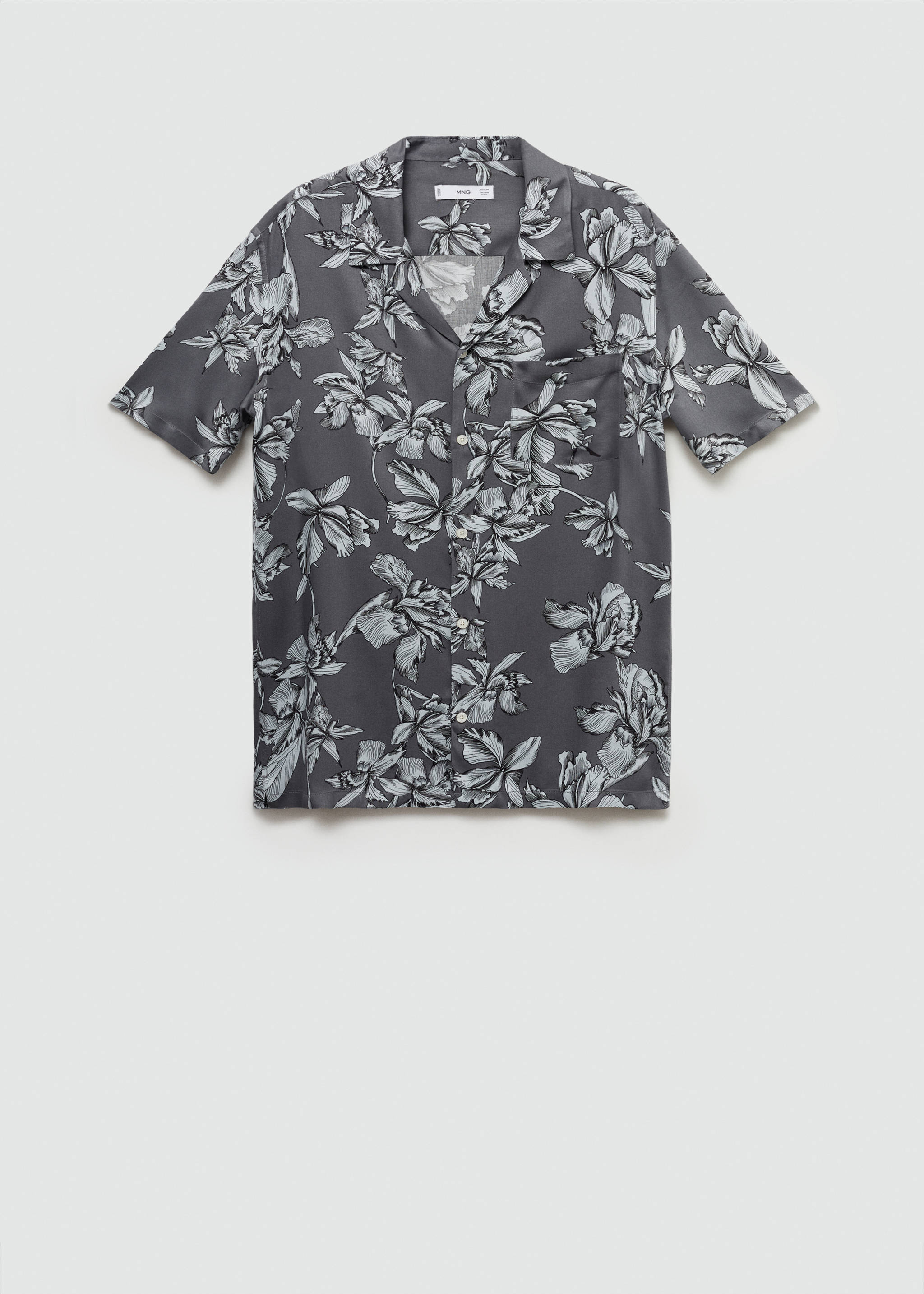 Regular Fit-Hemd mit Hawaiiprint - Artikel ohne Model, Anthrazit. Ref: 77032548-00.