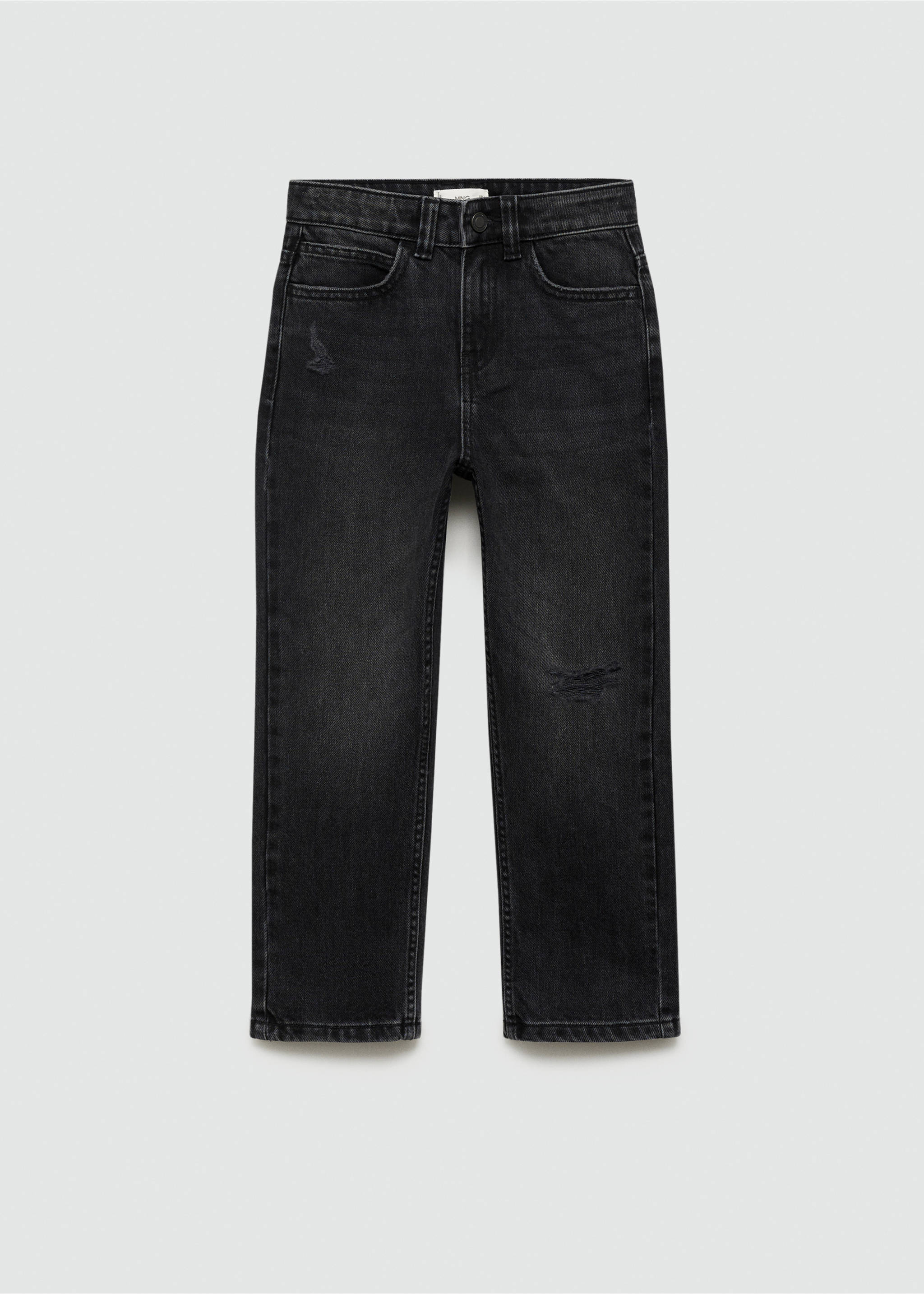 Dad decorative ripped jeans - Article without model, Black denim. Ref: 77032914-00.