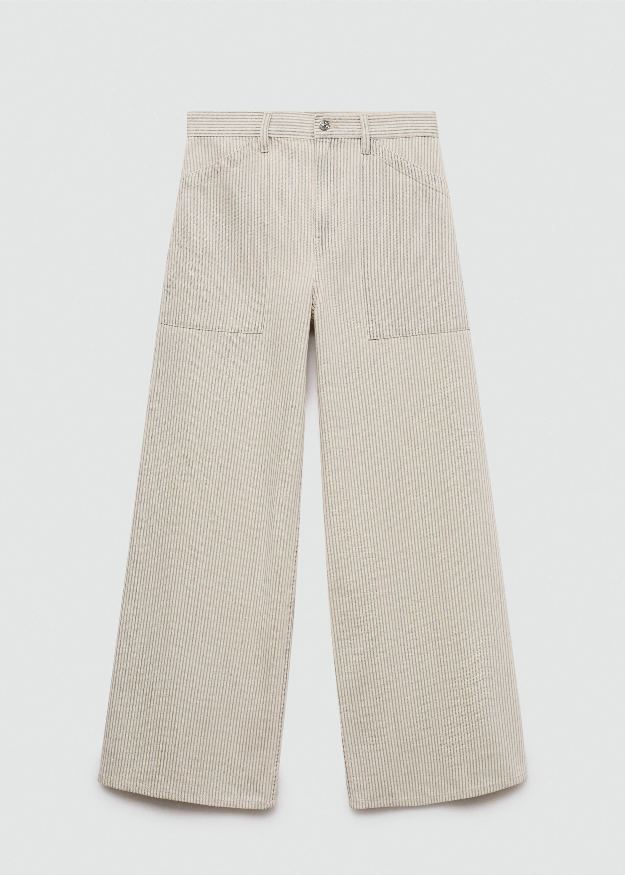 Striped wide leg jeans - Article without model, Beige. Ref: 77032915-00.
