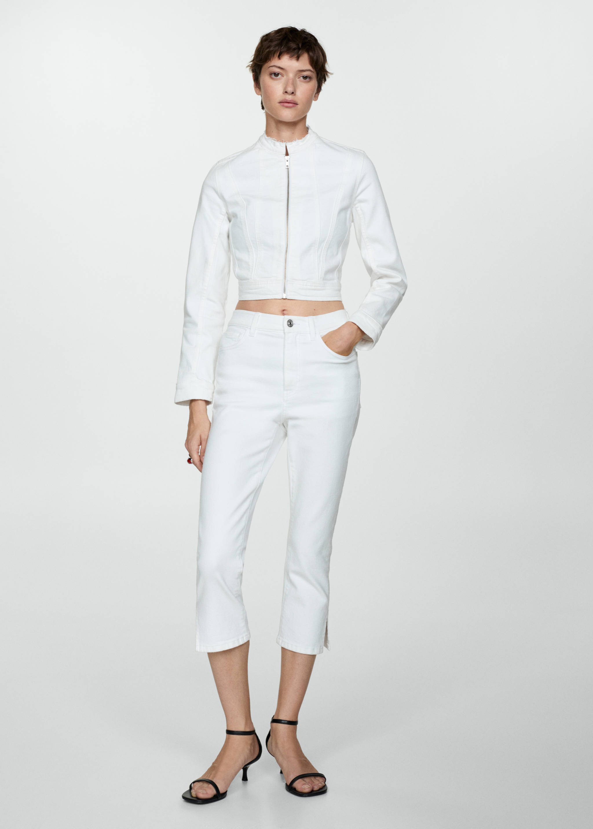 Zip-up denim jacket - General plane