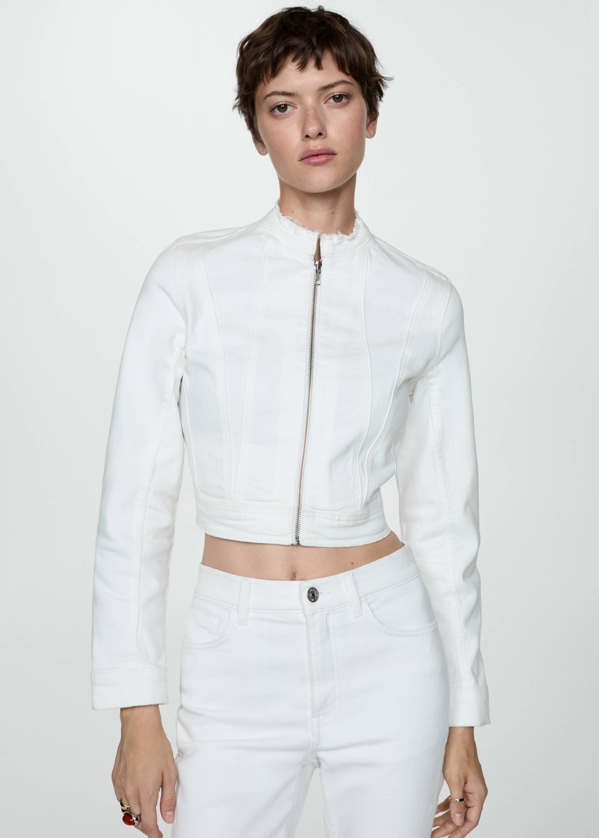 Zip-up denim jacket - Medium plane