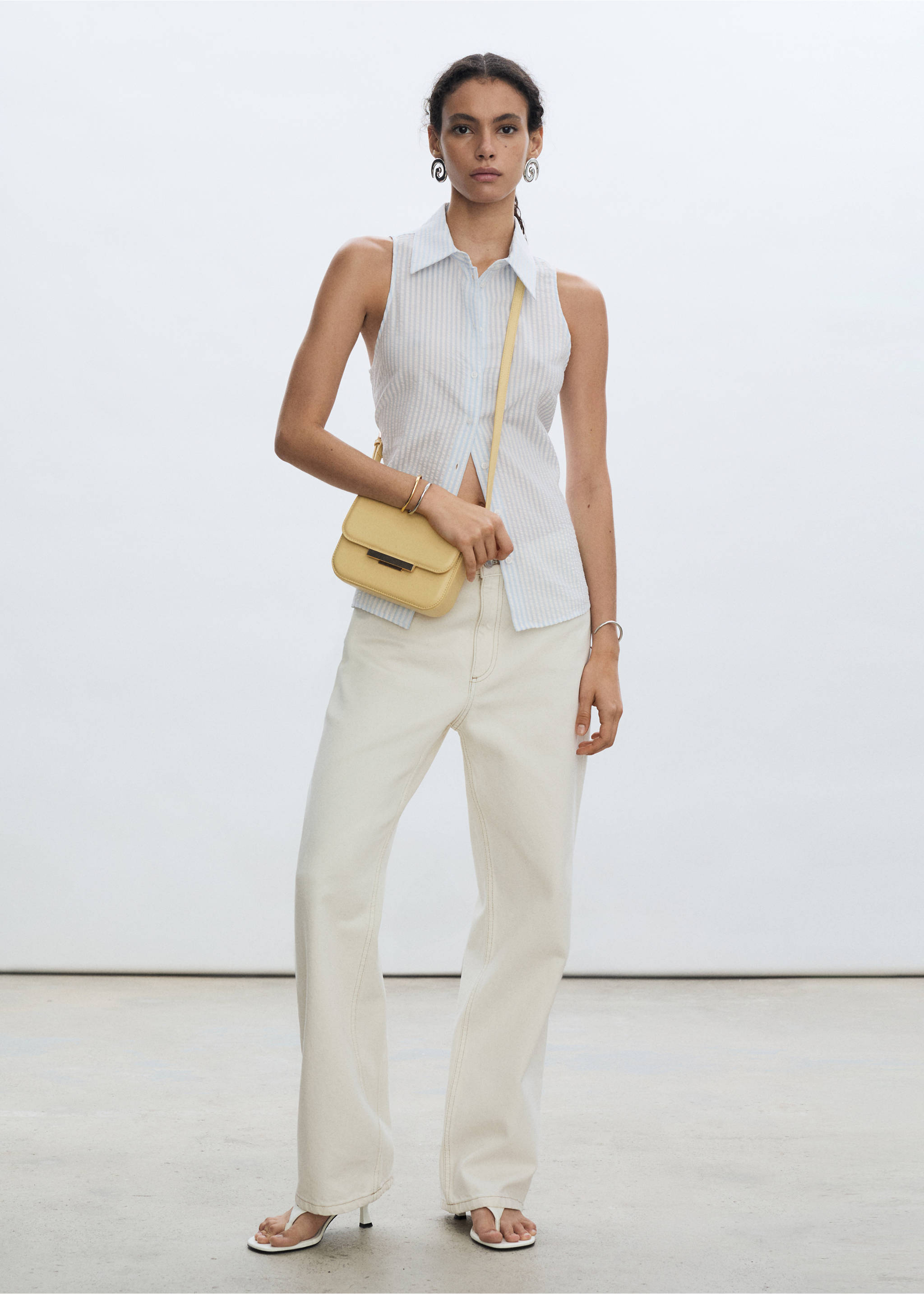 Striped textured shirt - General plane, Blue. Ref: 77032917-00.