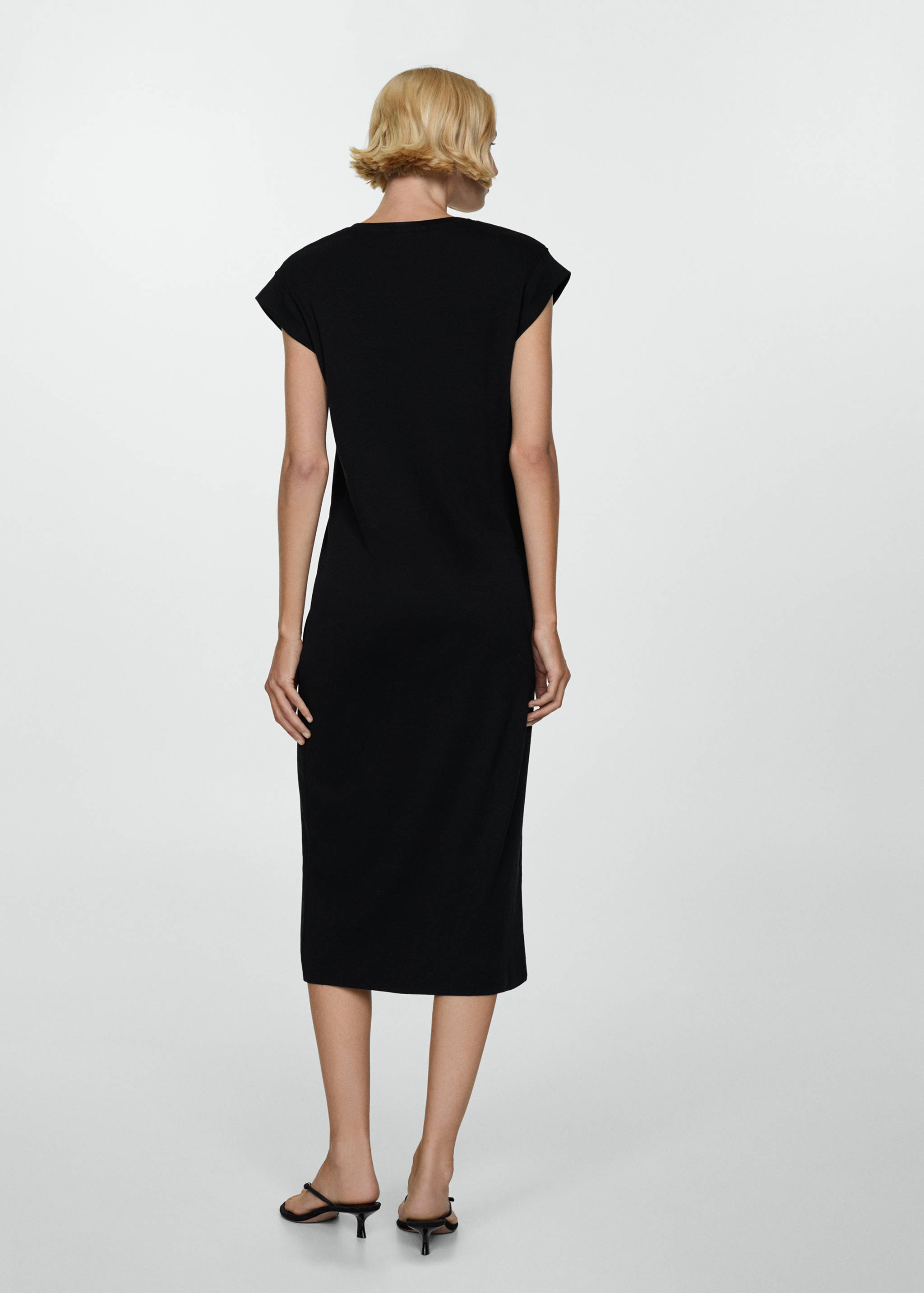 Vestido pelo joelho de algodão - Verso do artigo