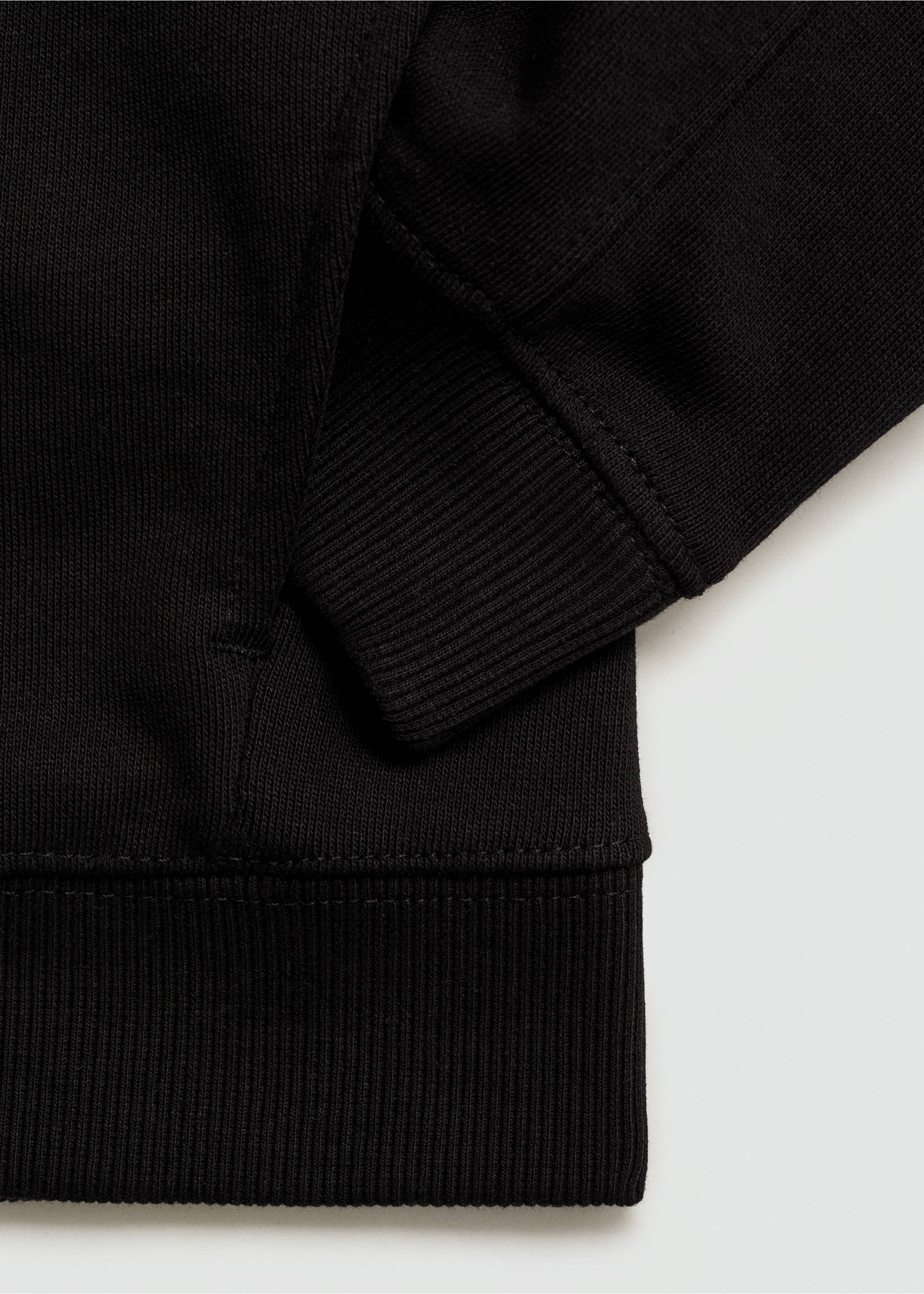 Zipped hoodie - Details of the article 0, Black. Ref: 77032923-00.