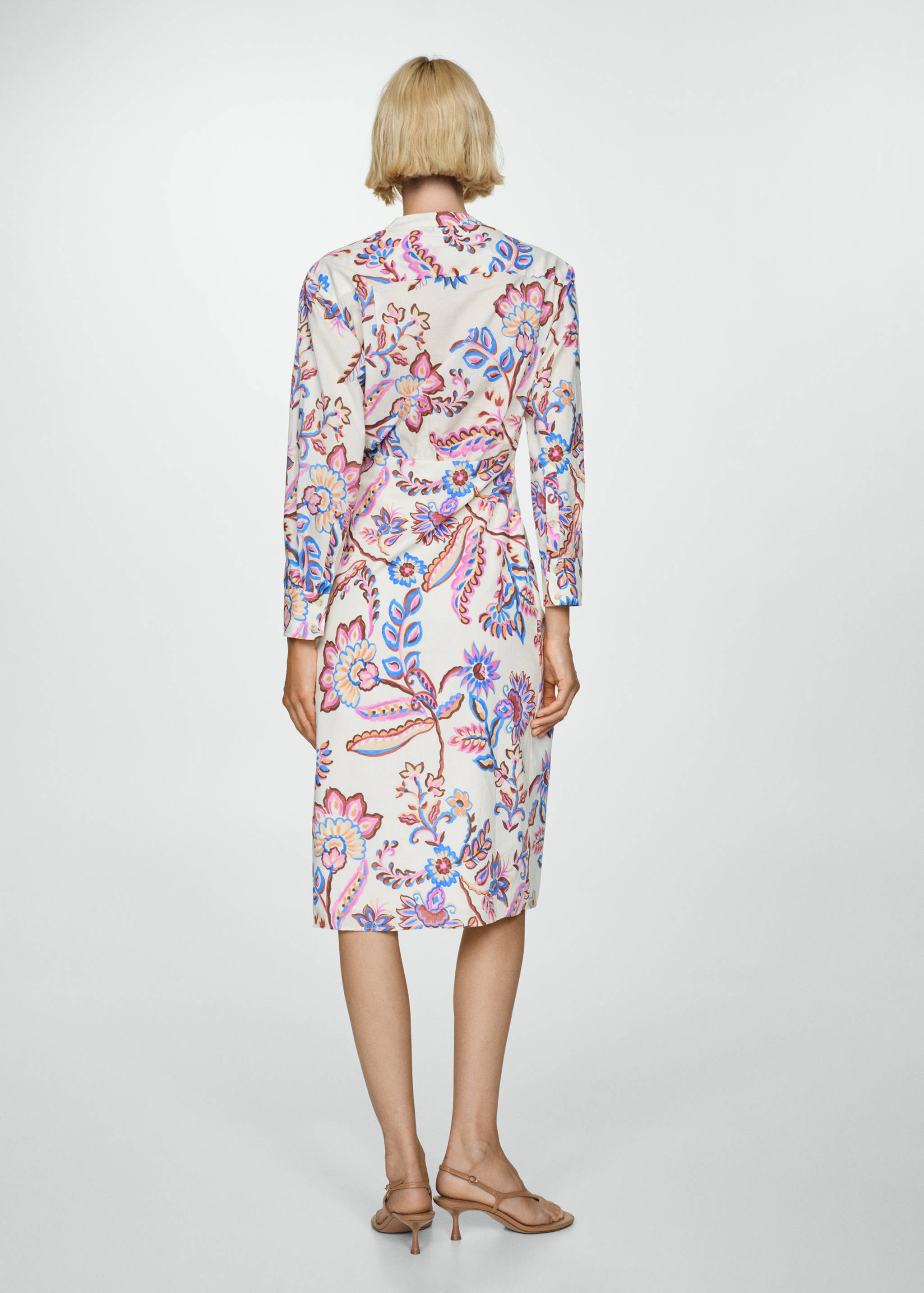 Floral print dress with bow - Reverse of the article