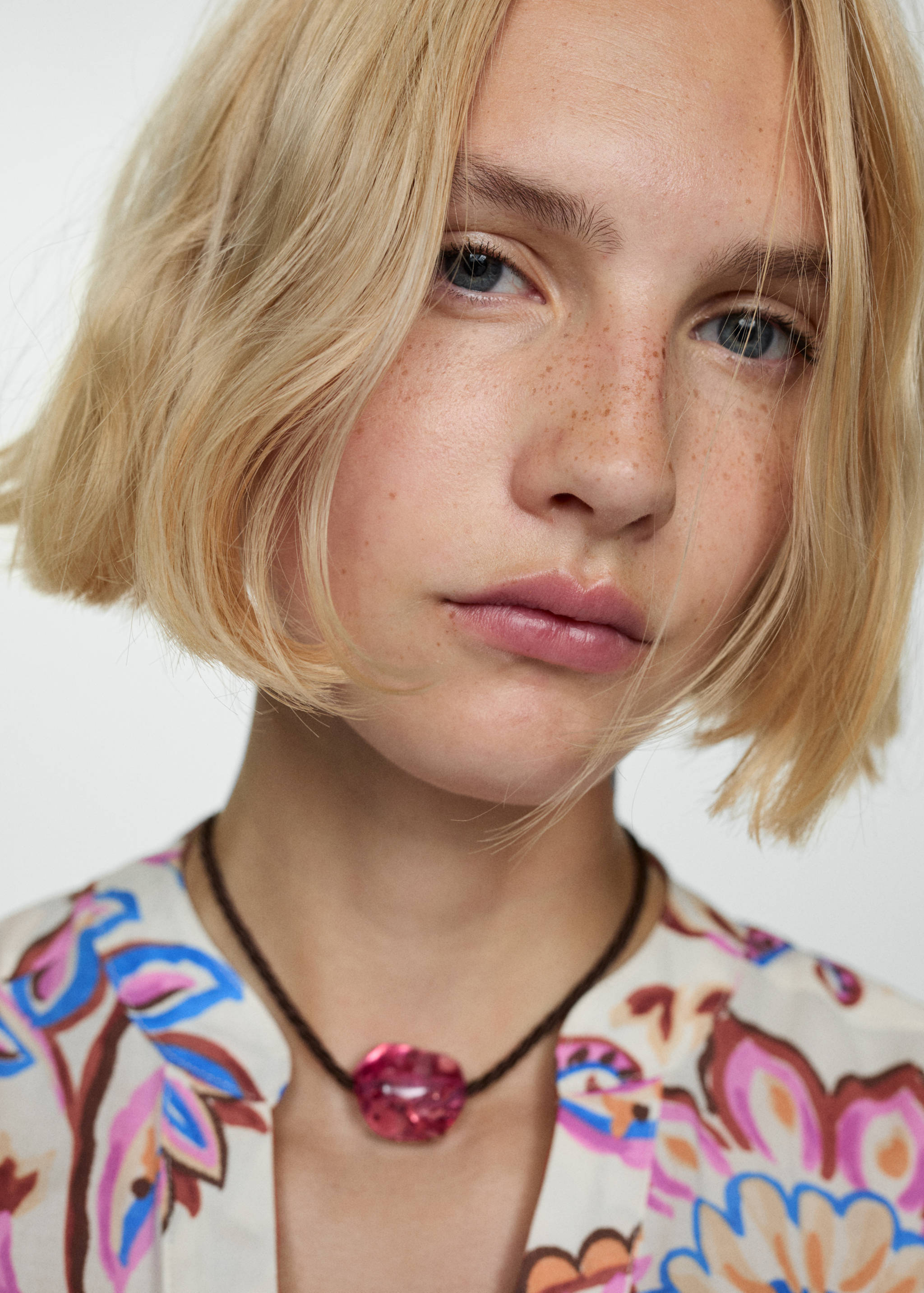 Floral print dress with bow - Details of the article 1