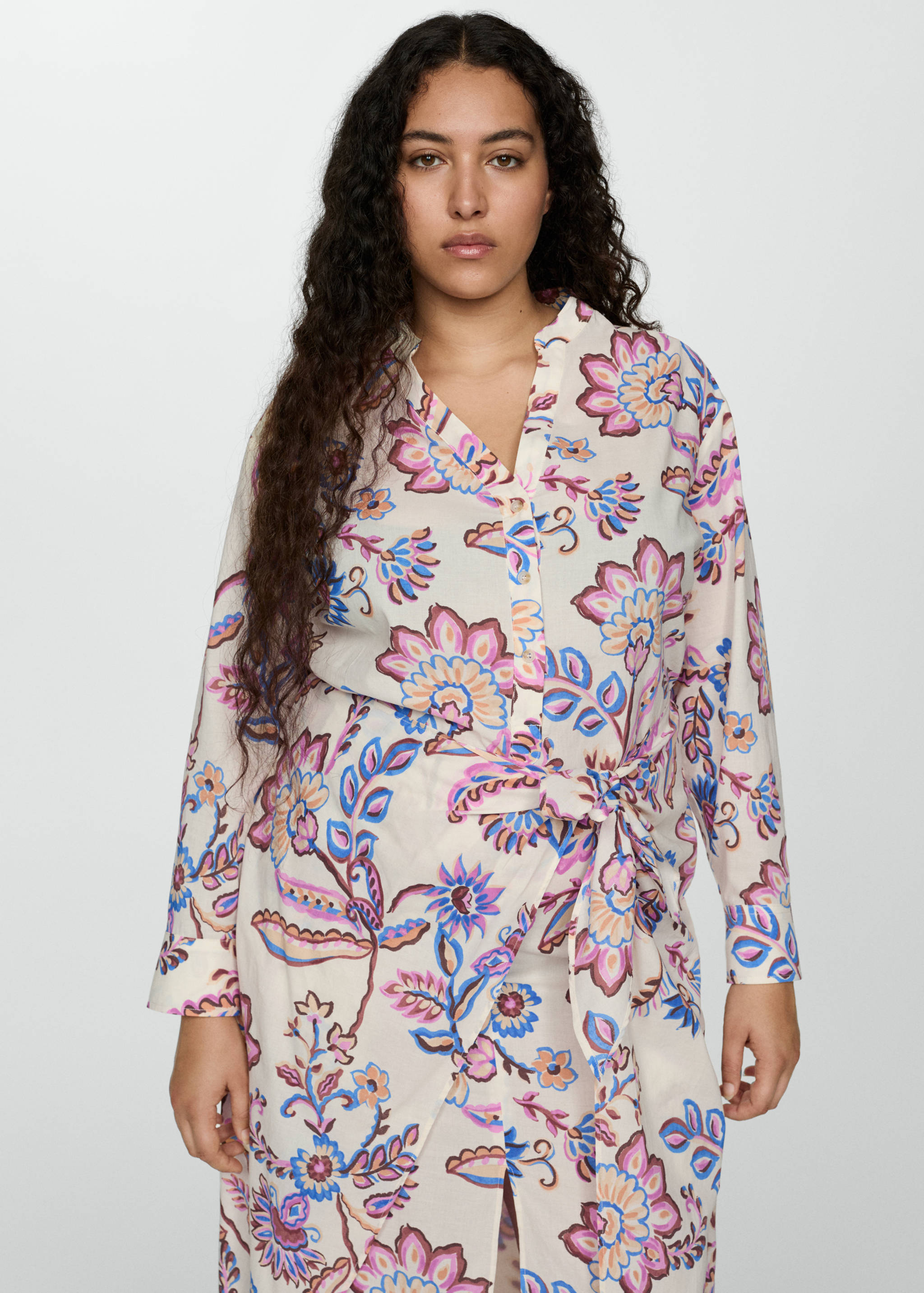 Floral print dress with bow - Details of the article 5