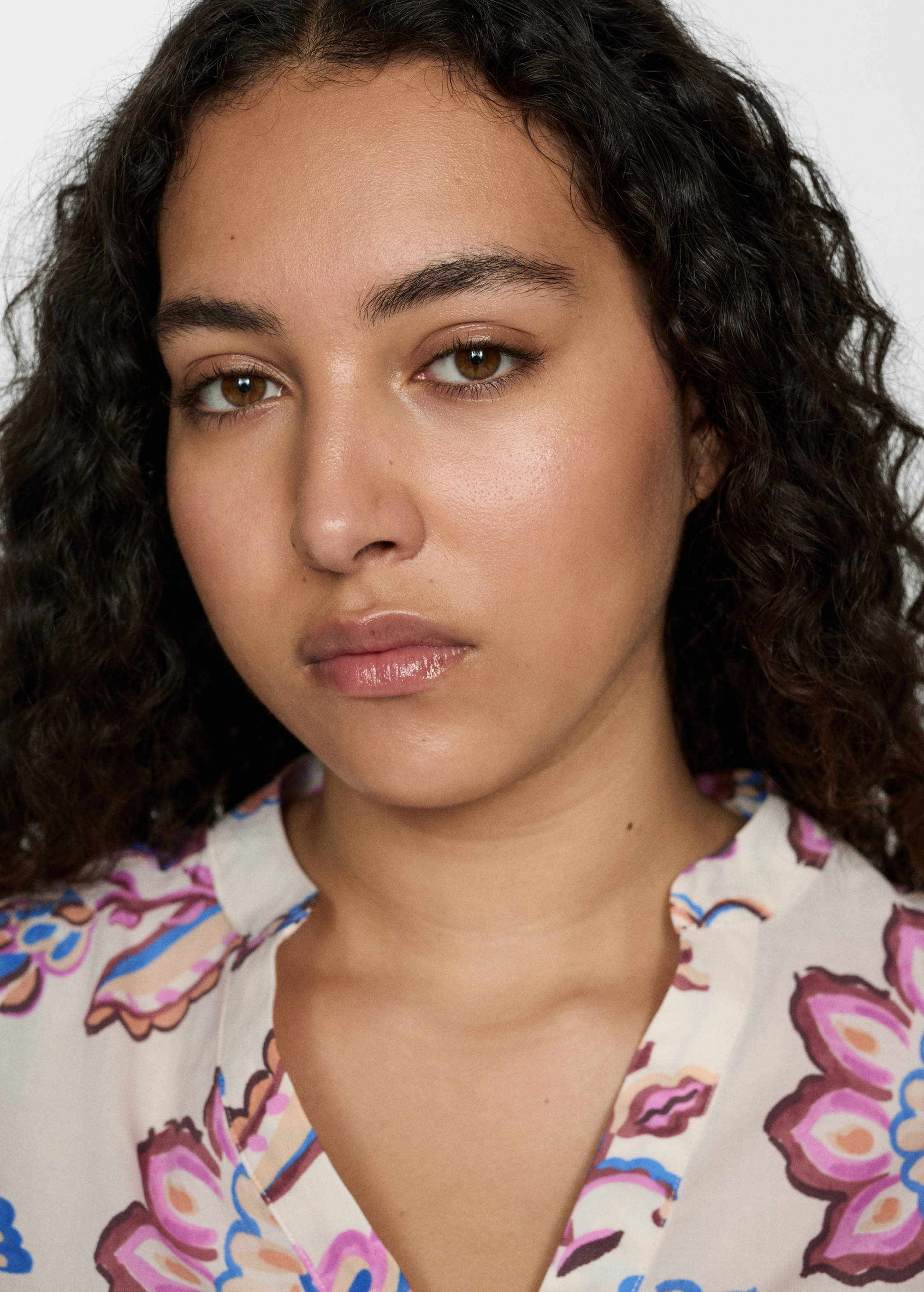 Floral print dress with bow - Details of the article 4