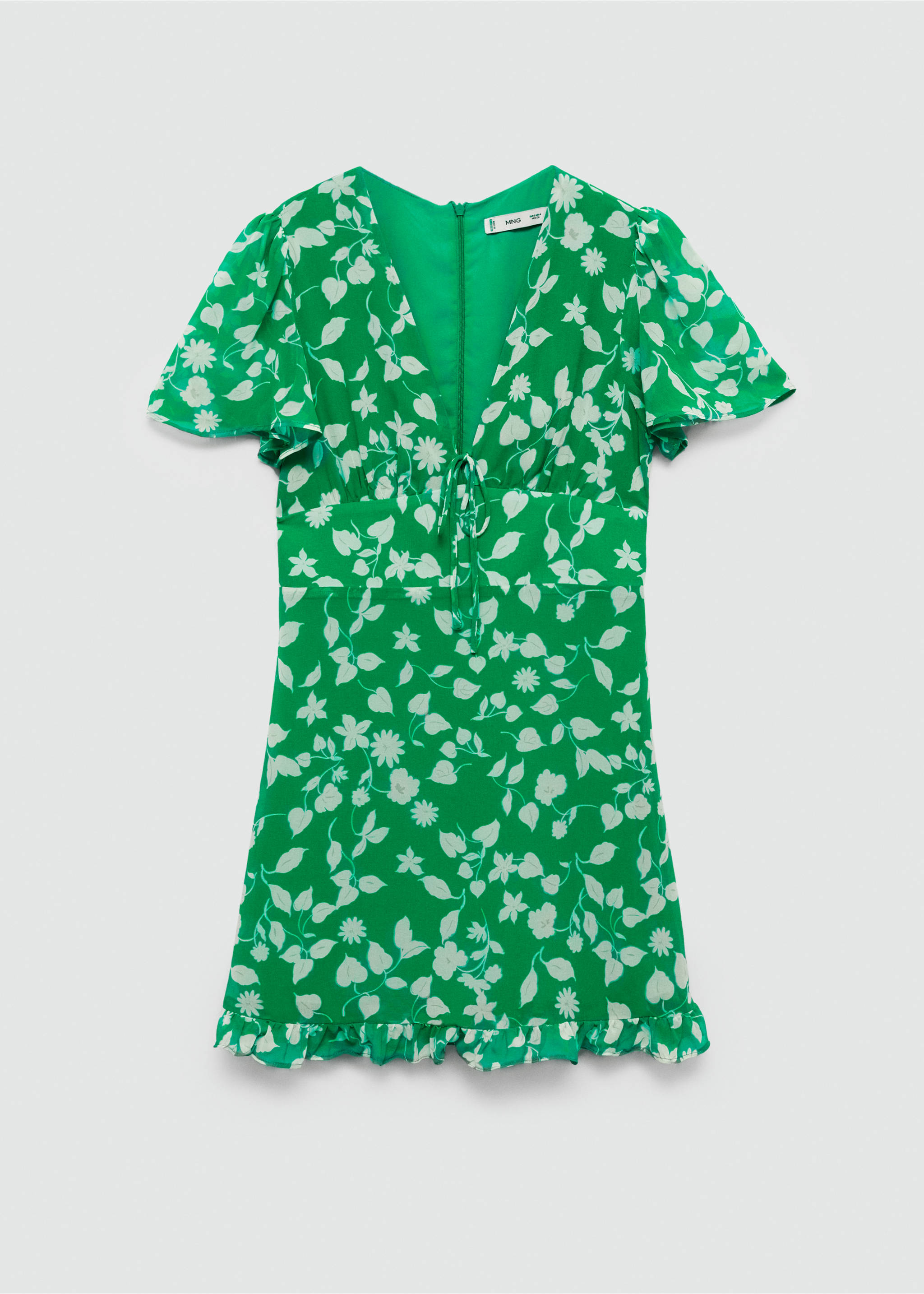 Printed short dress - Article without model, Green. Ref: 77032926-00.