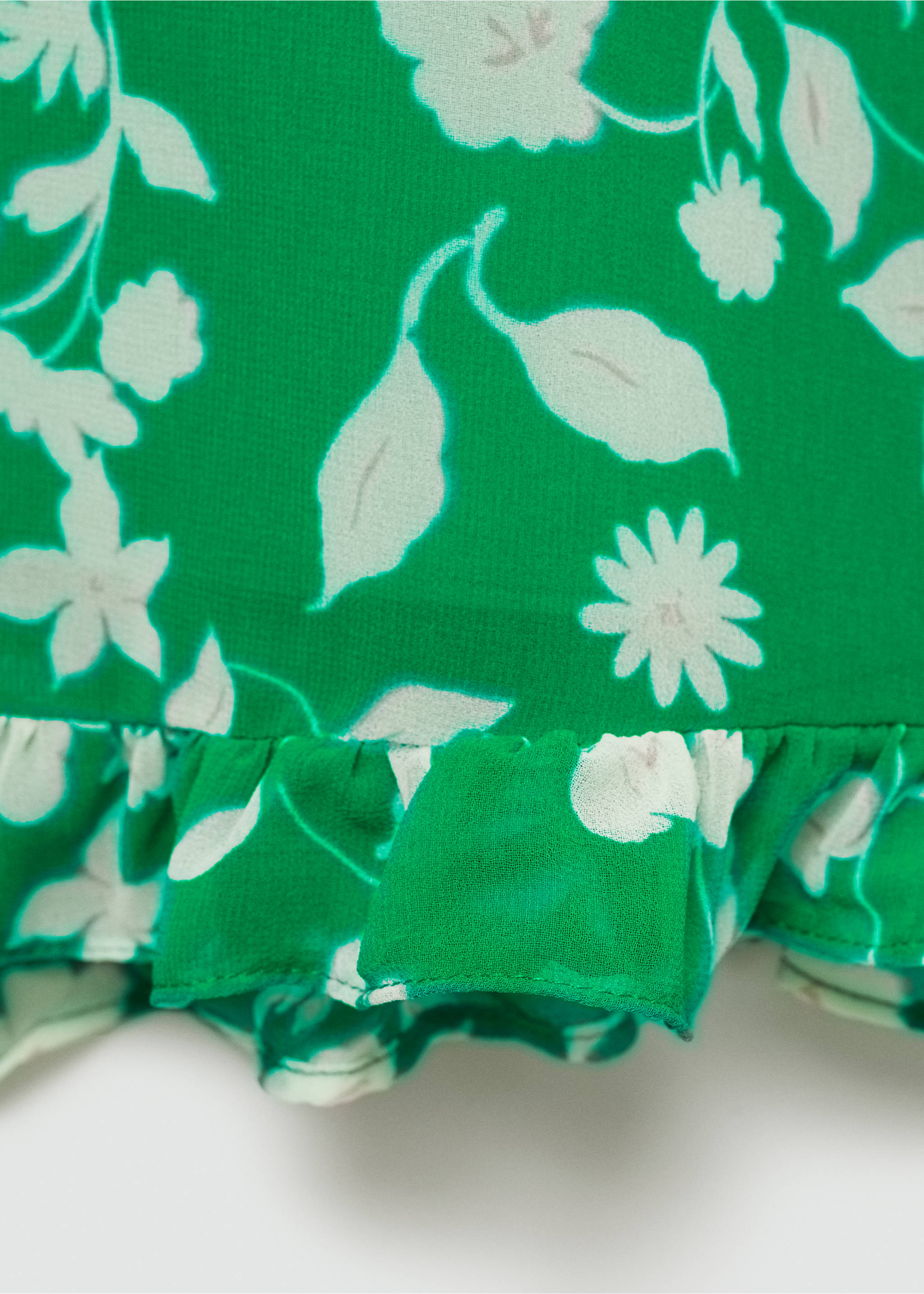 Printed short dress - Details of the article 0, Green. Ref: 77032926-00.