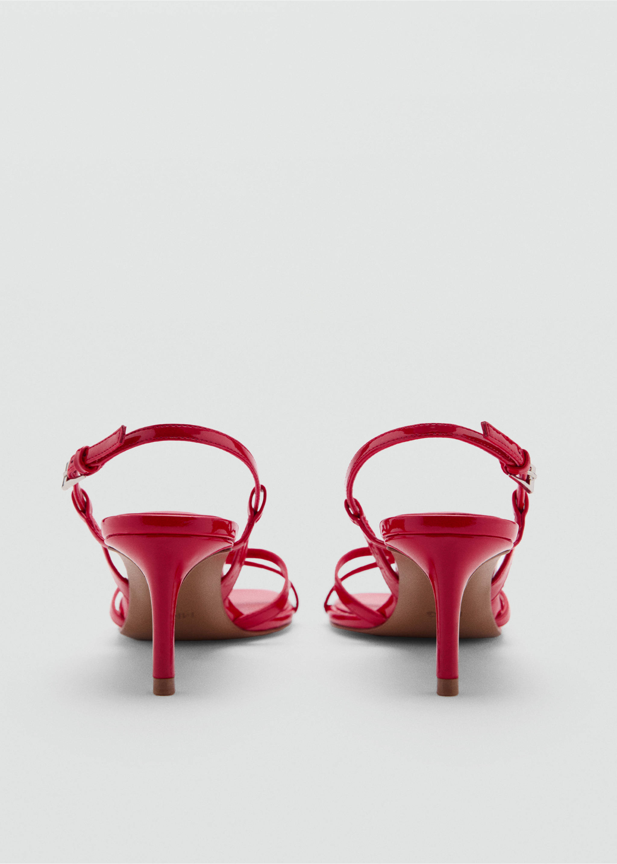 Sandały na obcasie z paskami i sprzączkami - Szczegóły artykułu 1, Czerwony. Ref: 77032927-00.