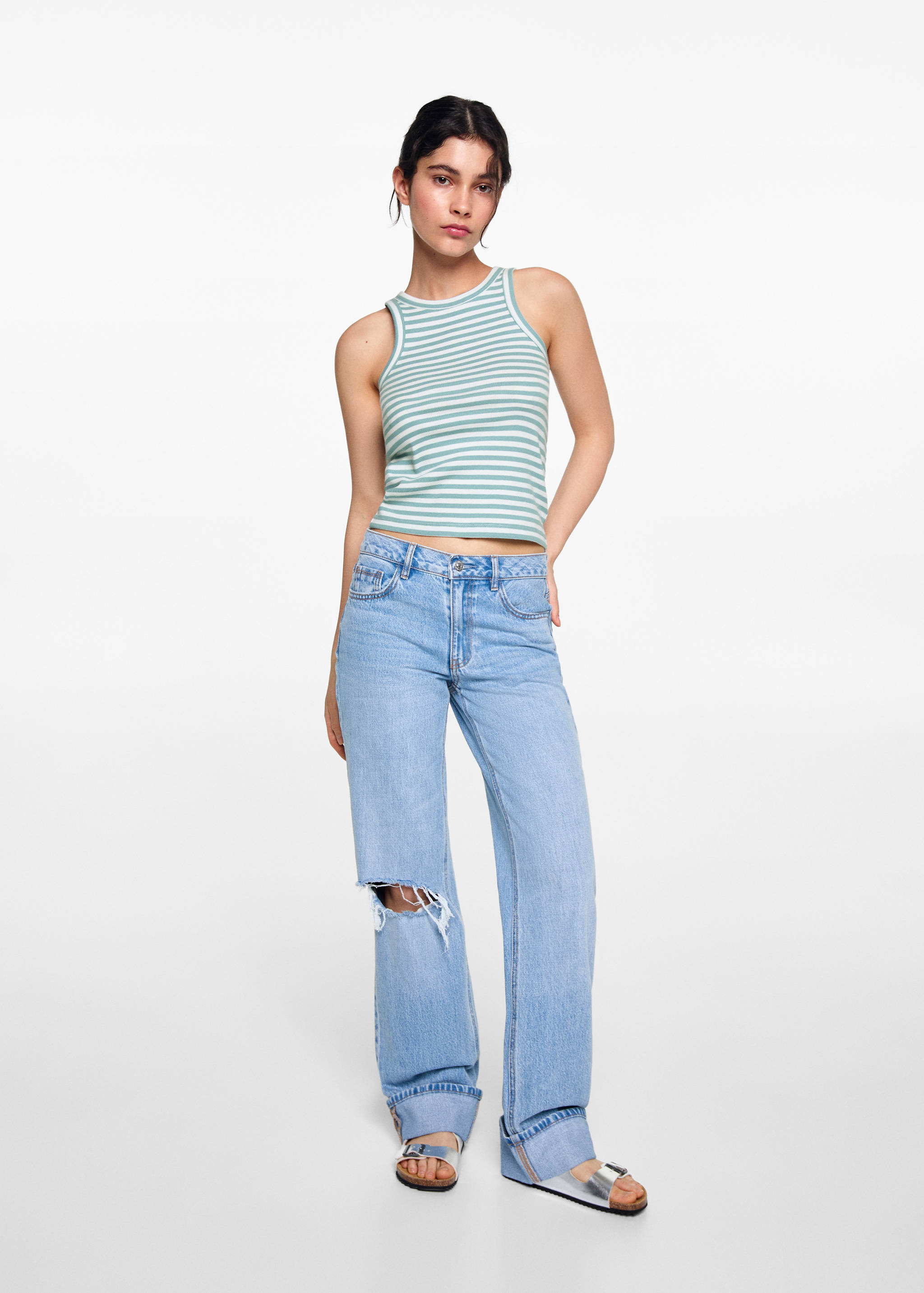 Top côtelé en coton - Plan général