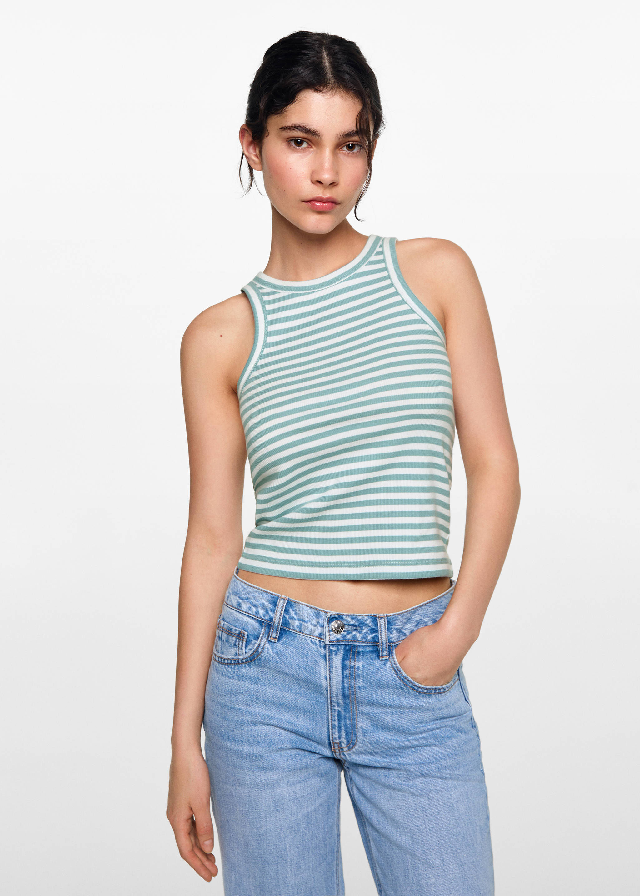 Top côtelé en coton - Plan moyen