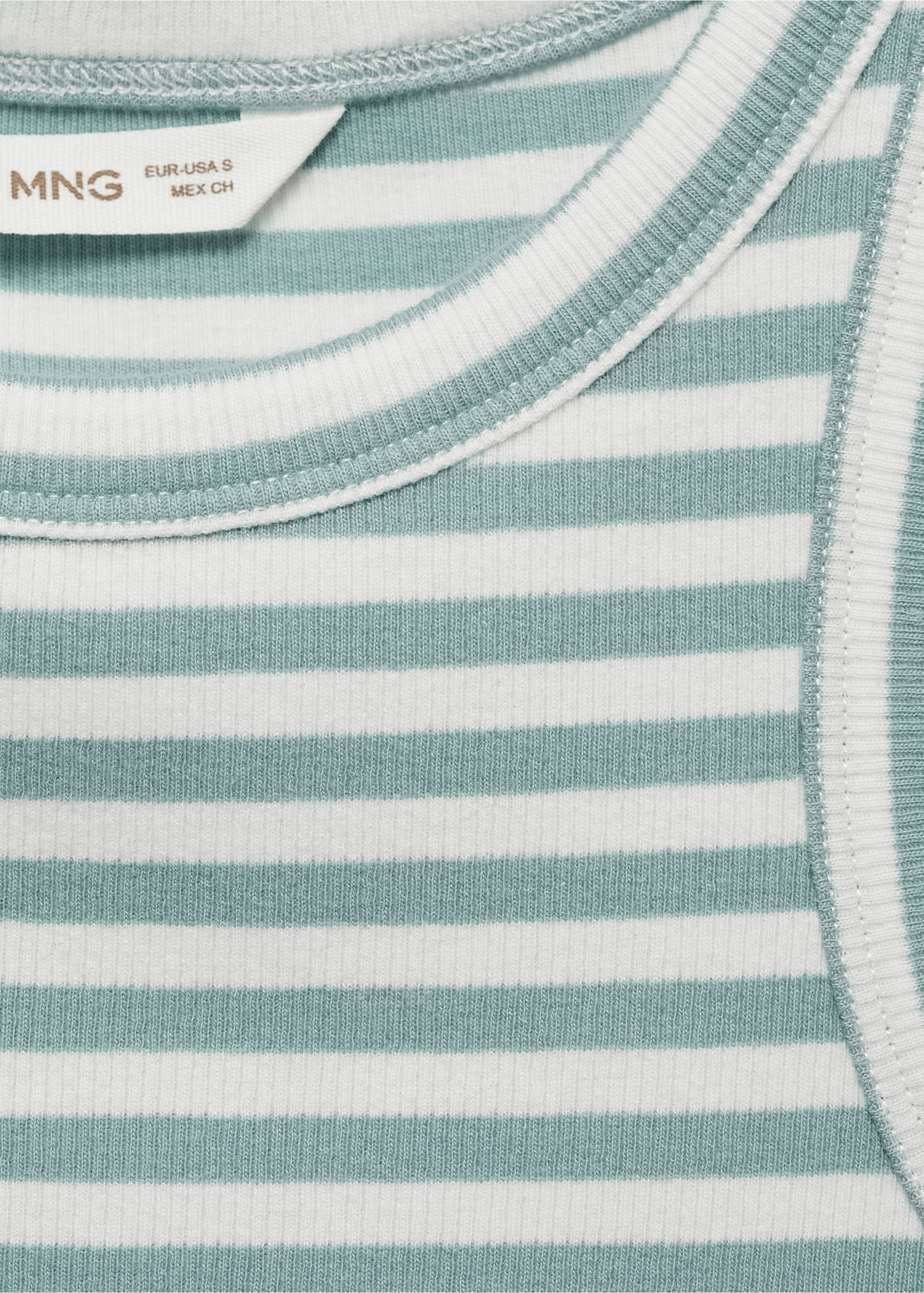 Top canalé algodón - Detalle del artículo 8, Verde menta. Ref: 77032936-00.