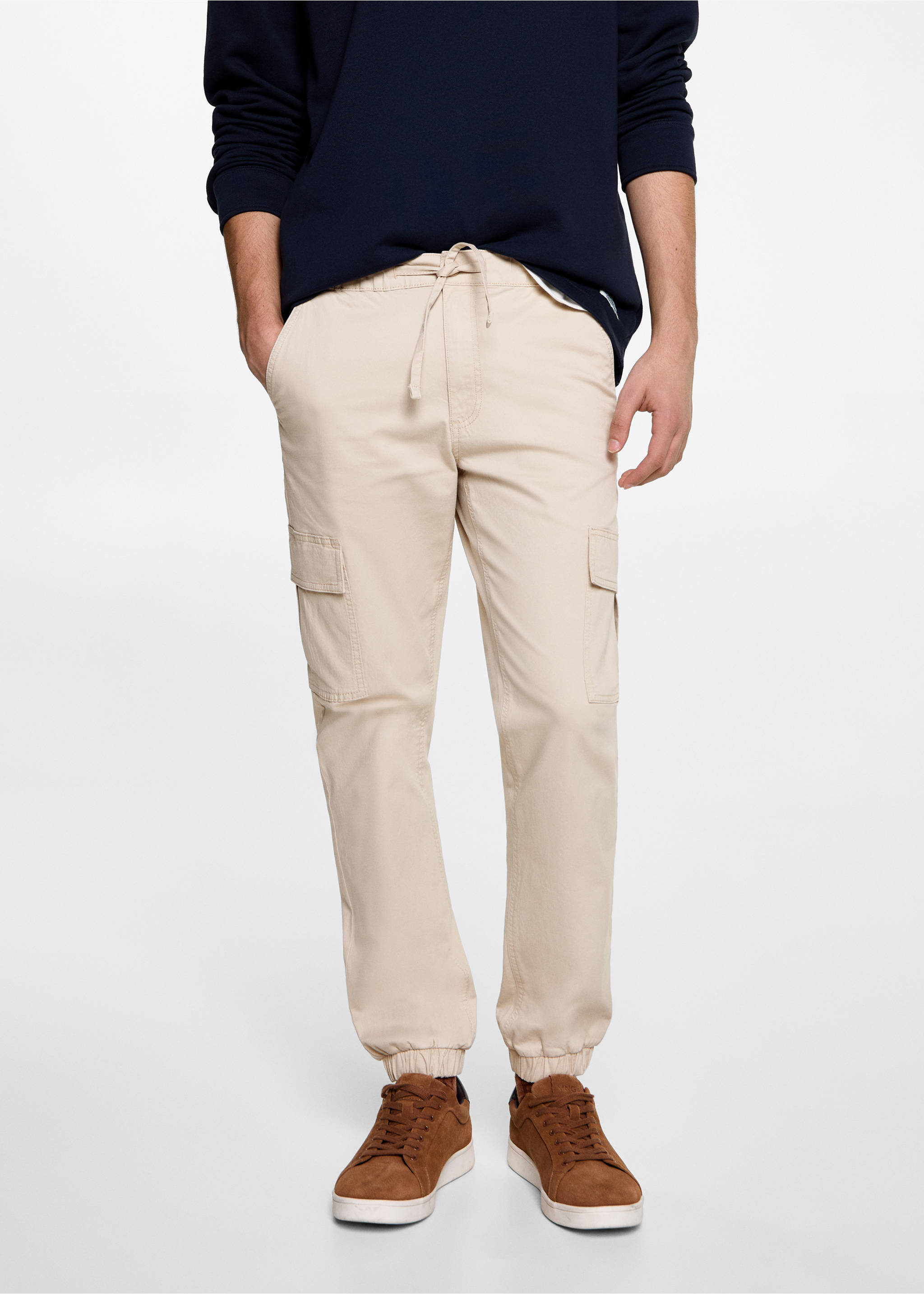 Cargo jogger pants - Details of the article 6, Beige. Ref: 77032937-00.