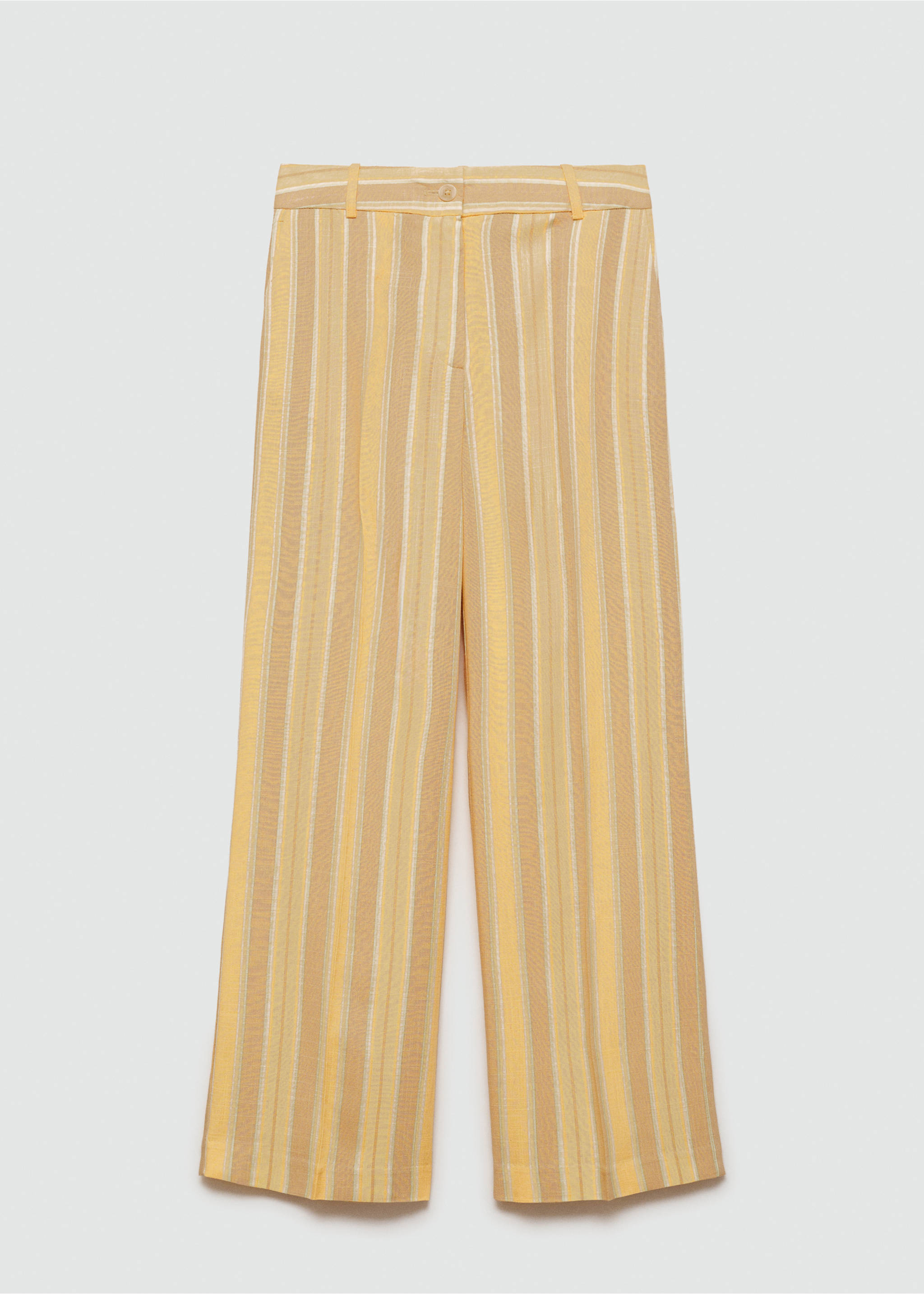 Gerade geschnittene Streifenhose - Artikel ohne Model, Pastellgelb. Ref: 77033266-00.