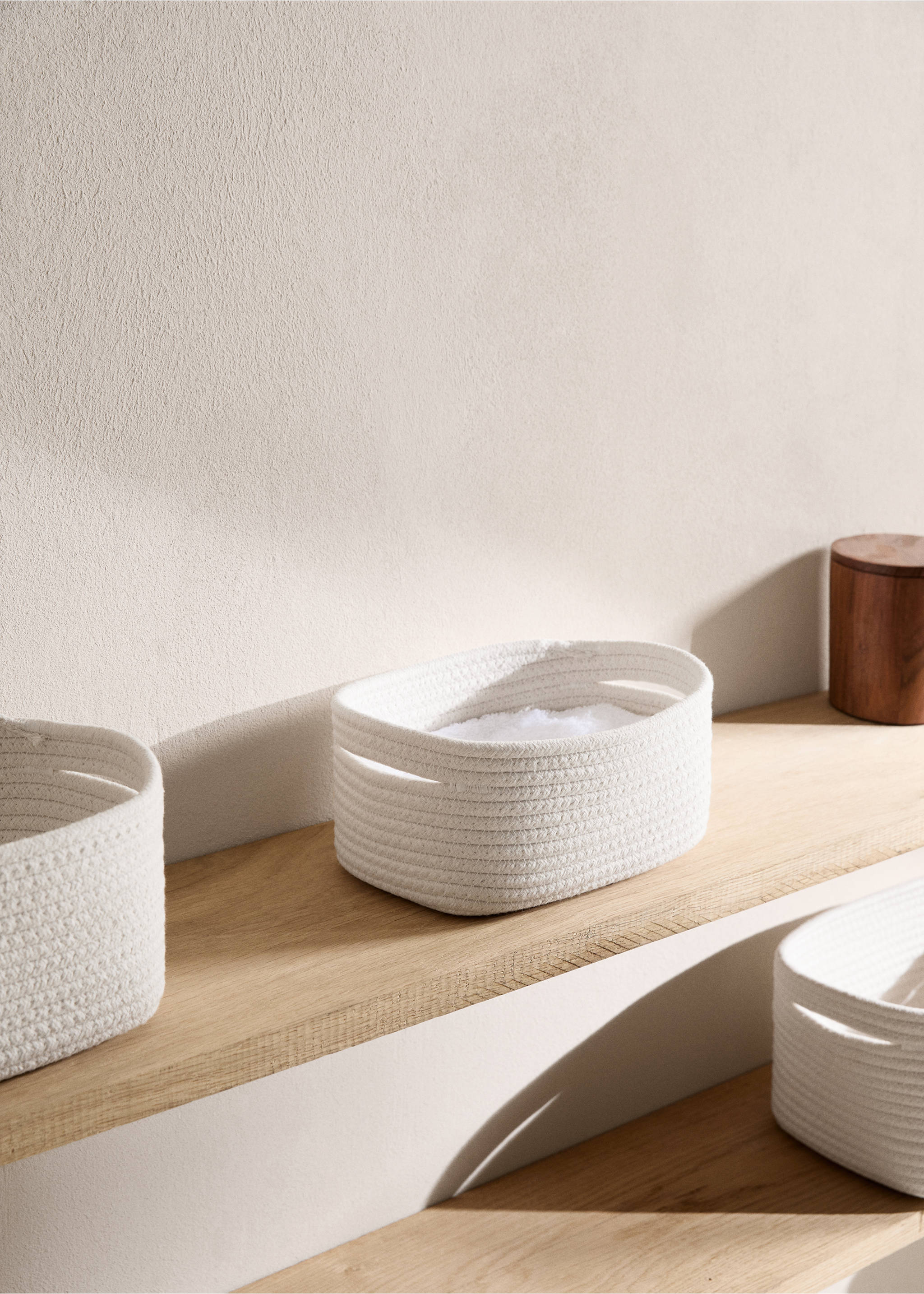 Small cotton storage basket - General plane, White. Ref: 77033271-00.