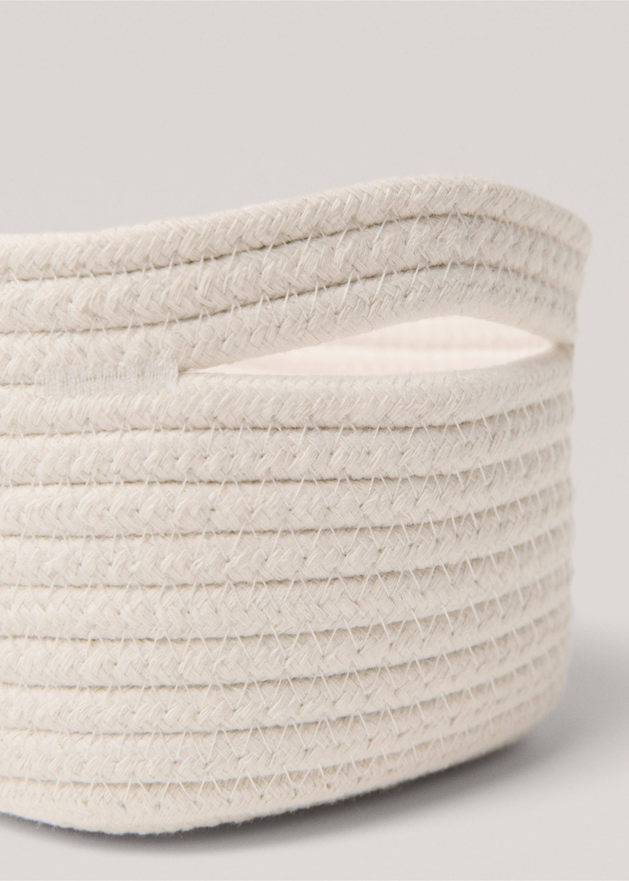 Small cotton storage basket - Details of the article 1, White. Ref: 77033271-00.